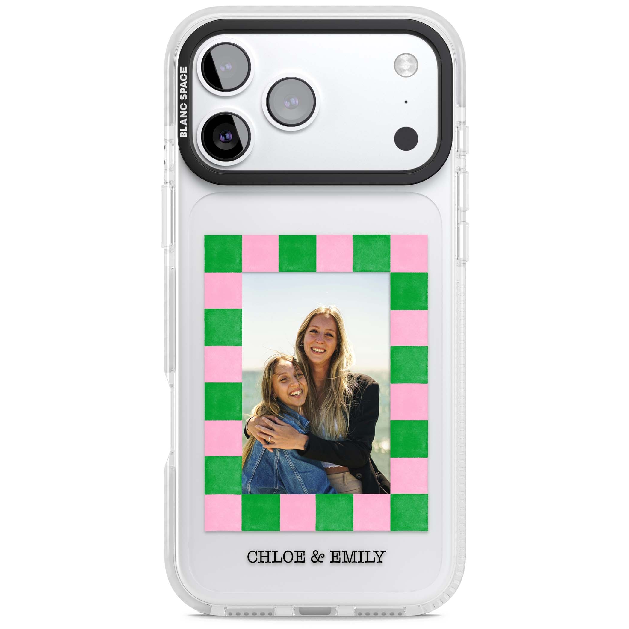 Riviera Check Photo cute iPhone case | Black Impact case for iPhone 17 Pro, iPhone 17 Pro Max