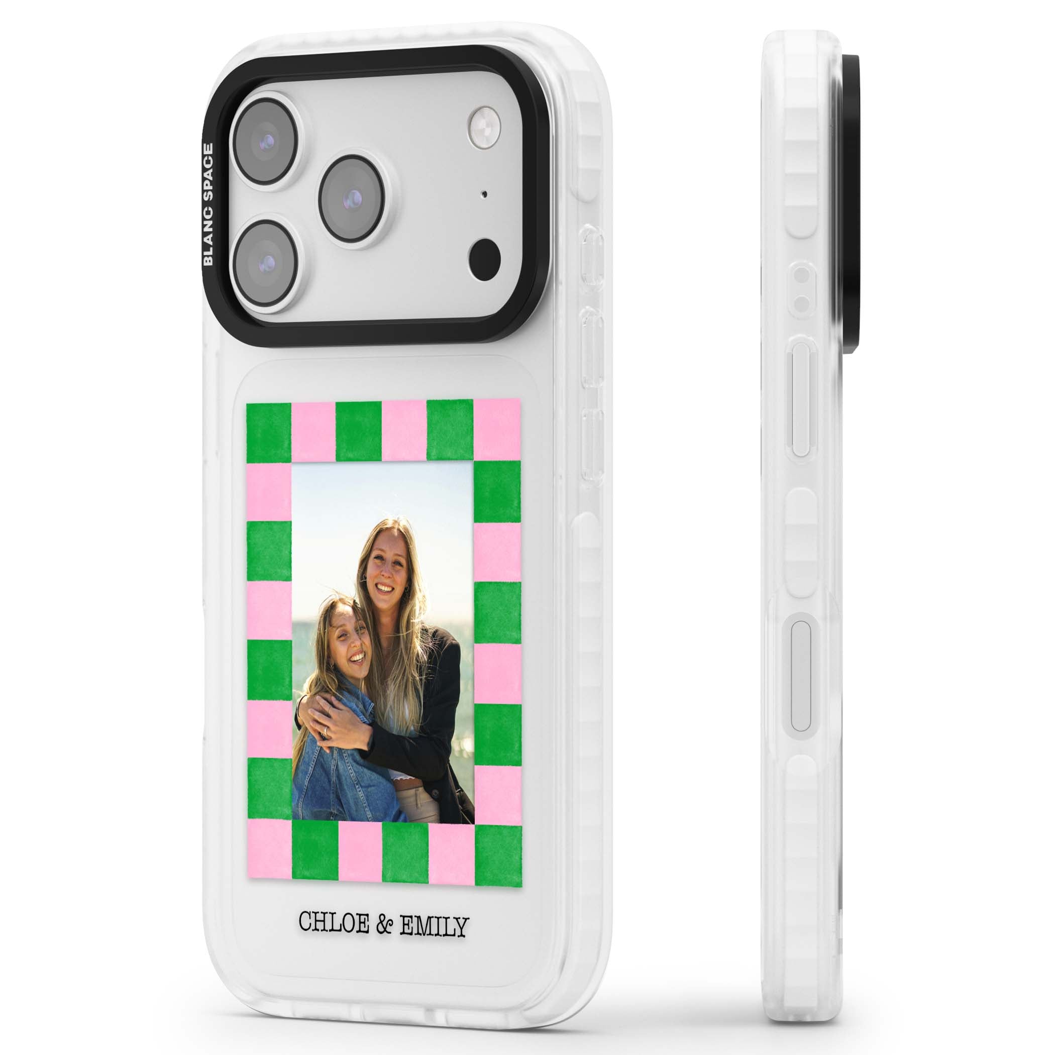 Riviera Check Photo cute iPhone case | Black Impact case for iPhone 17 Pro, iPhone 17 Pro Max