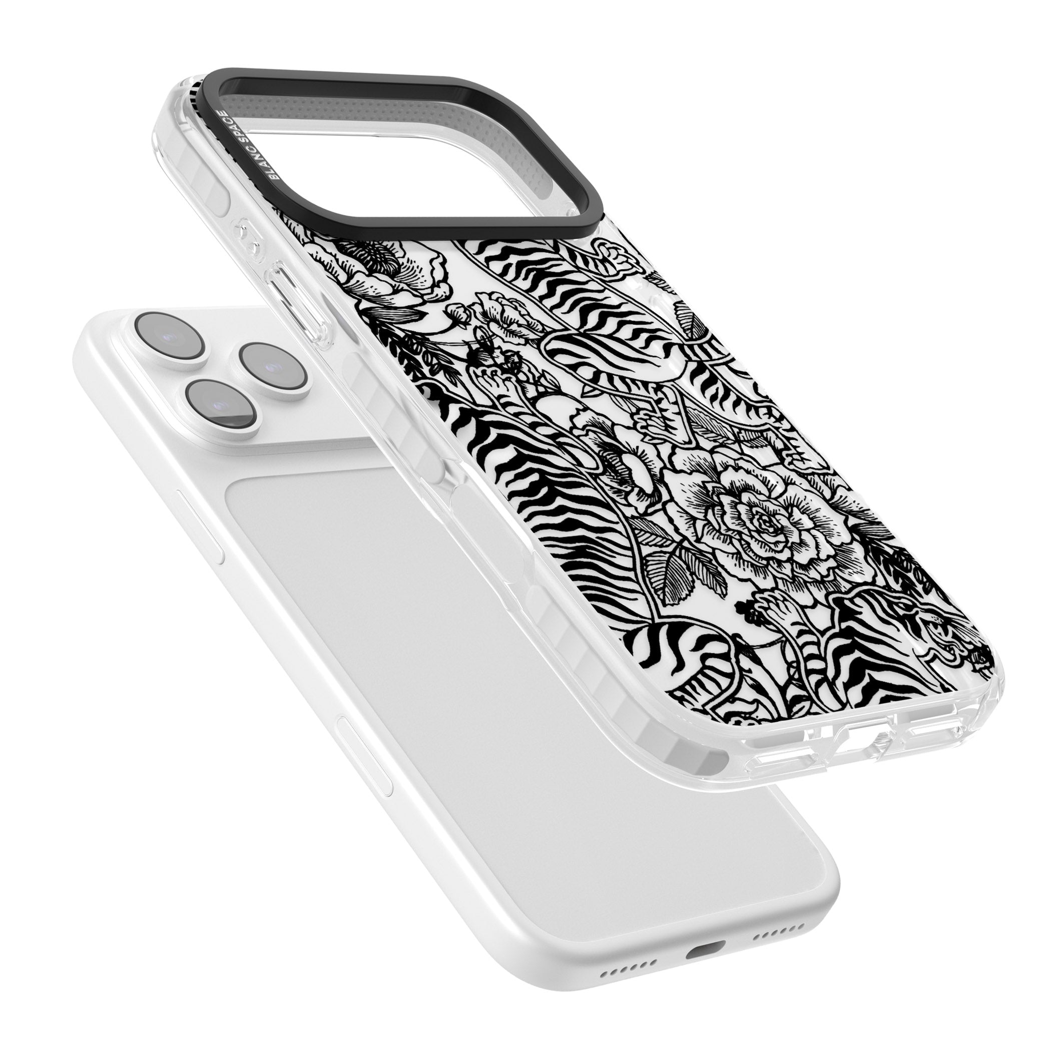 Personalised Chinese Tiger Pattern iPhone 17 Pro Impact Clear Phone Case Colours