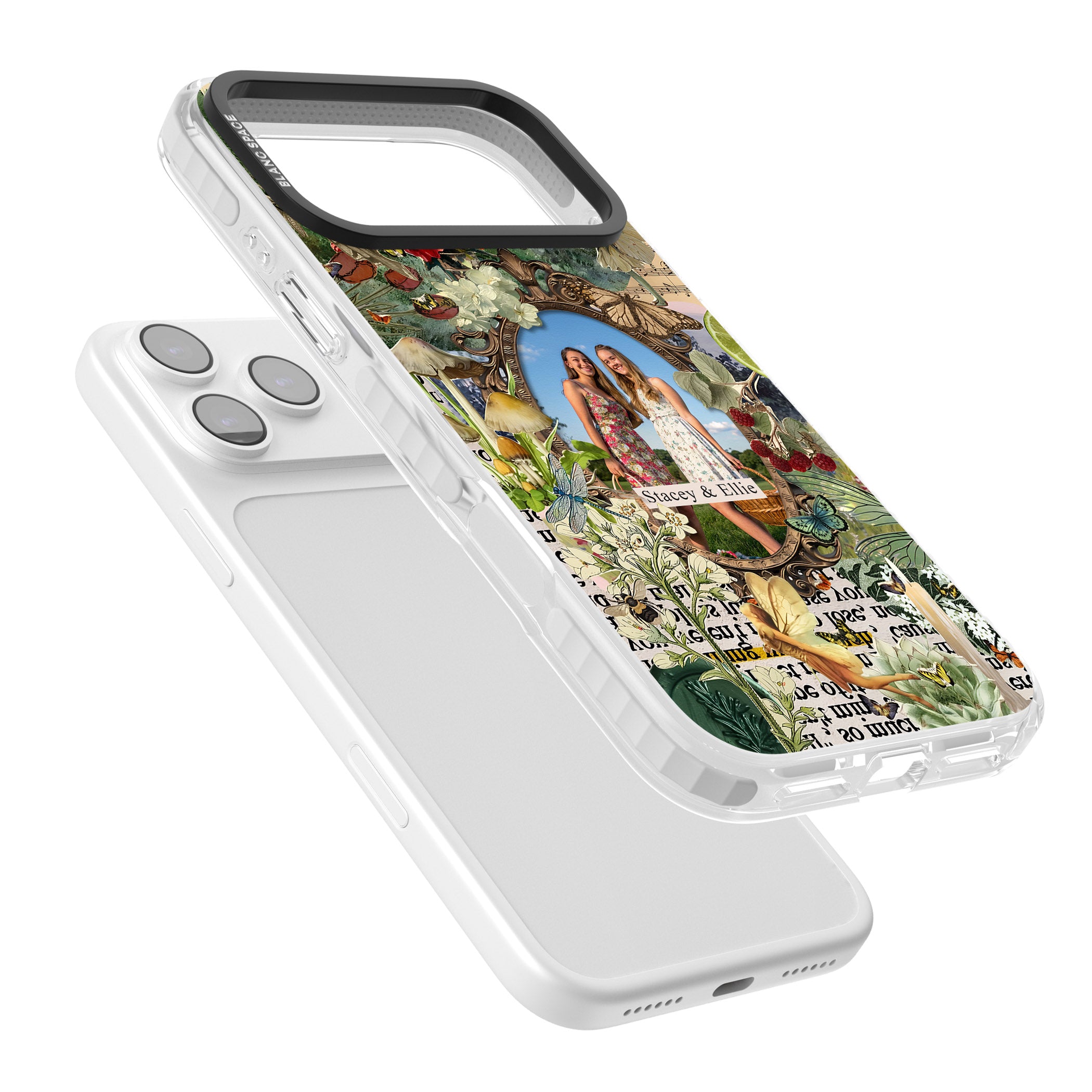 Personalised Cottage Garden Frame iPhone 17 Pro Impact Clear Phone Case Colours