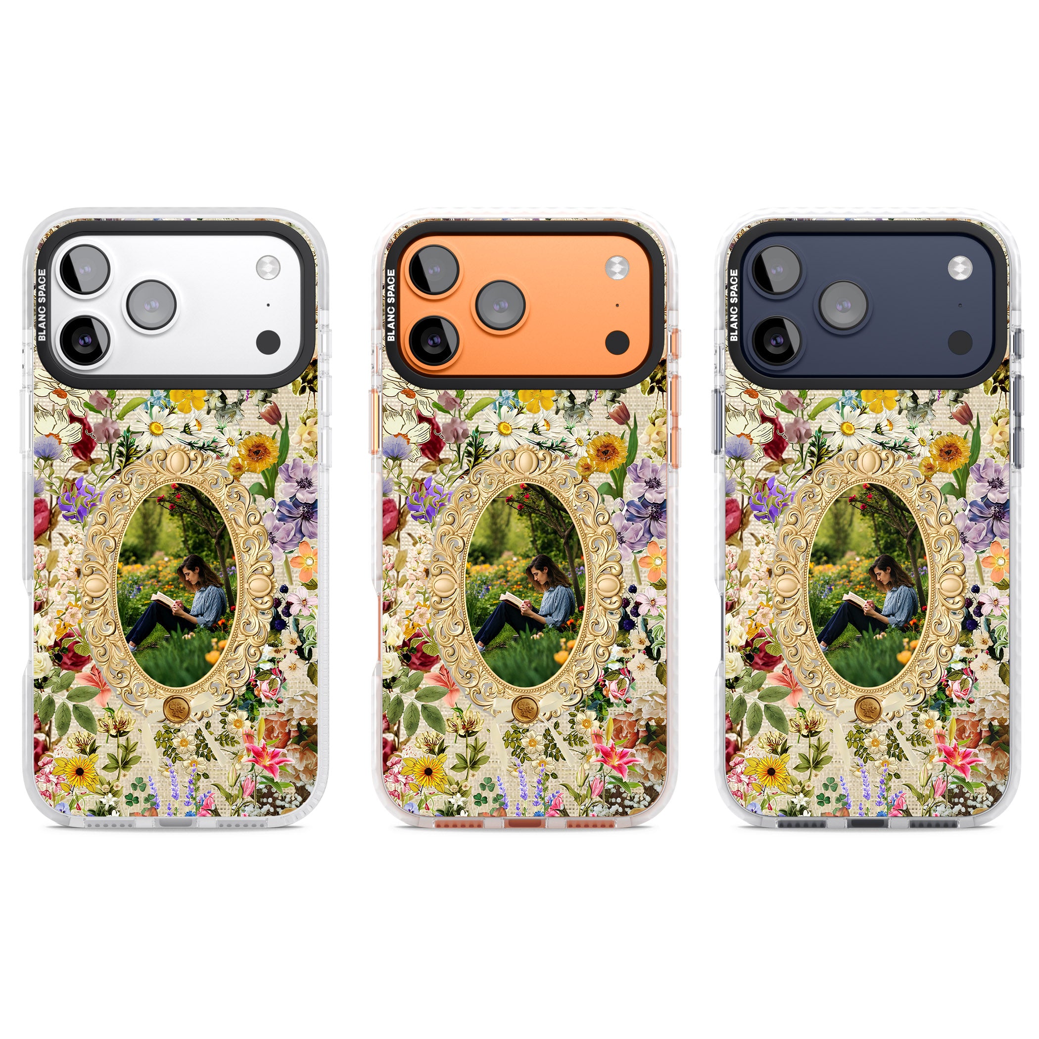Personalised Vintage Wildflower Frame iPhone 17 Pro Impact Clear Phone Case APT Impact Protection