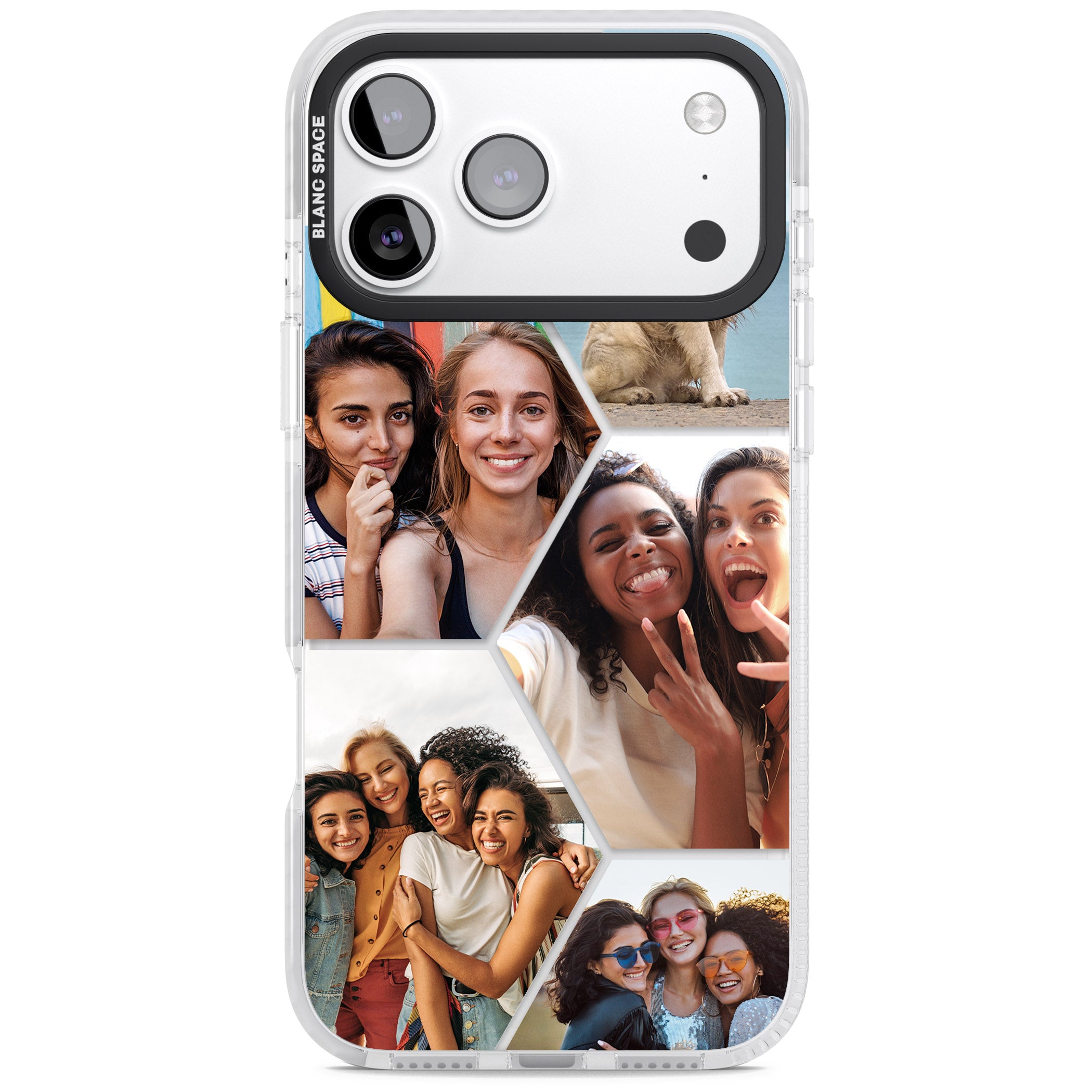 Personalised Beehive Photo Grid iPhone 17 Pro Impact Clear Phone Case