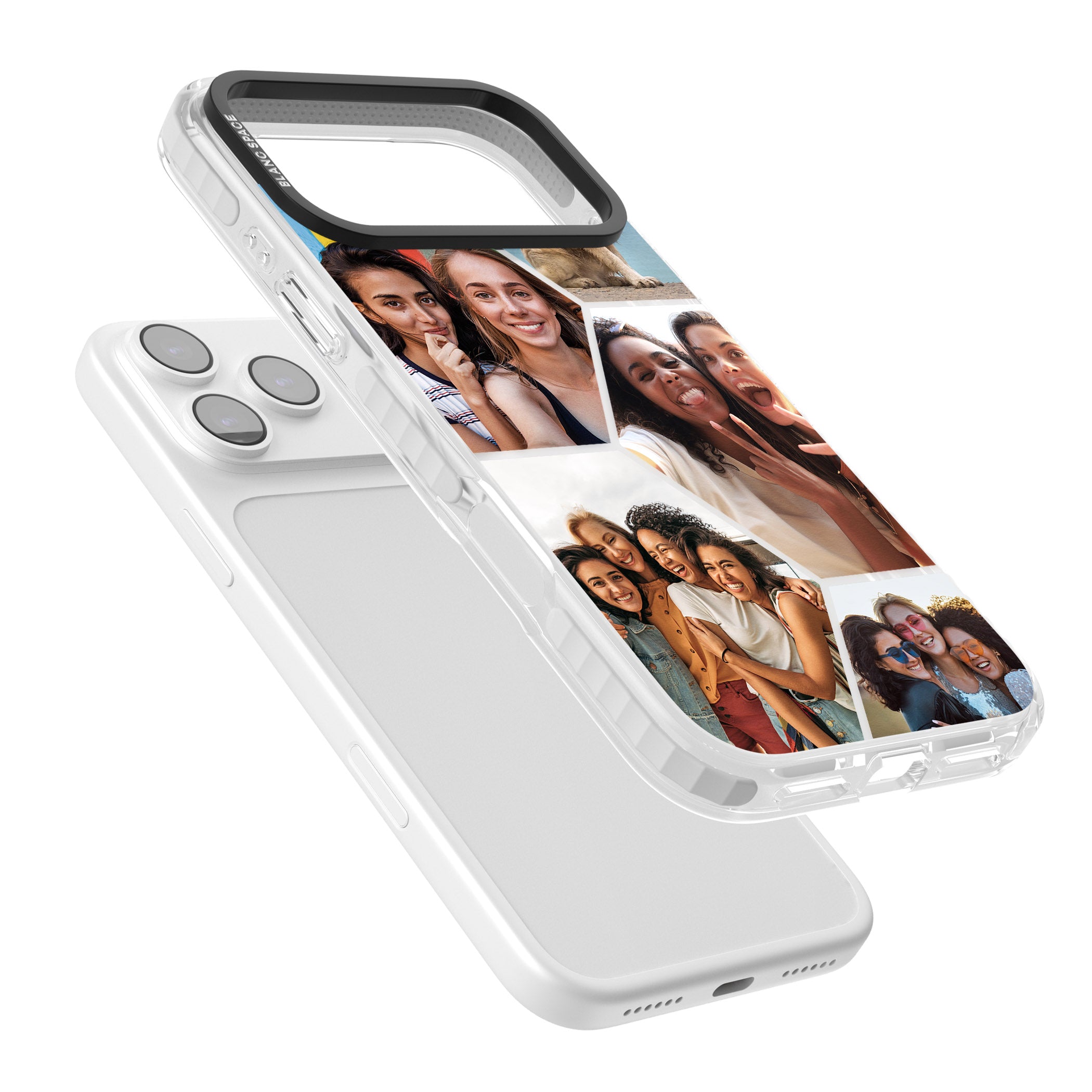 Personalised Beehive Photo Grid iPhone 17 Pro Impact Clear Phone Case Colours