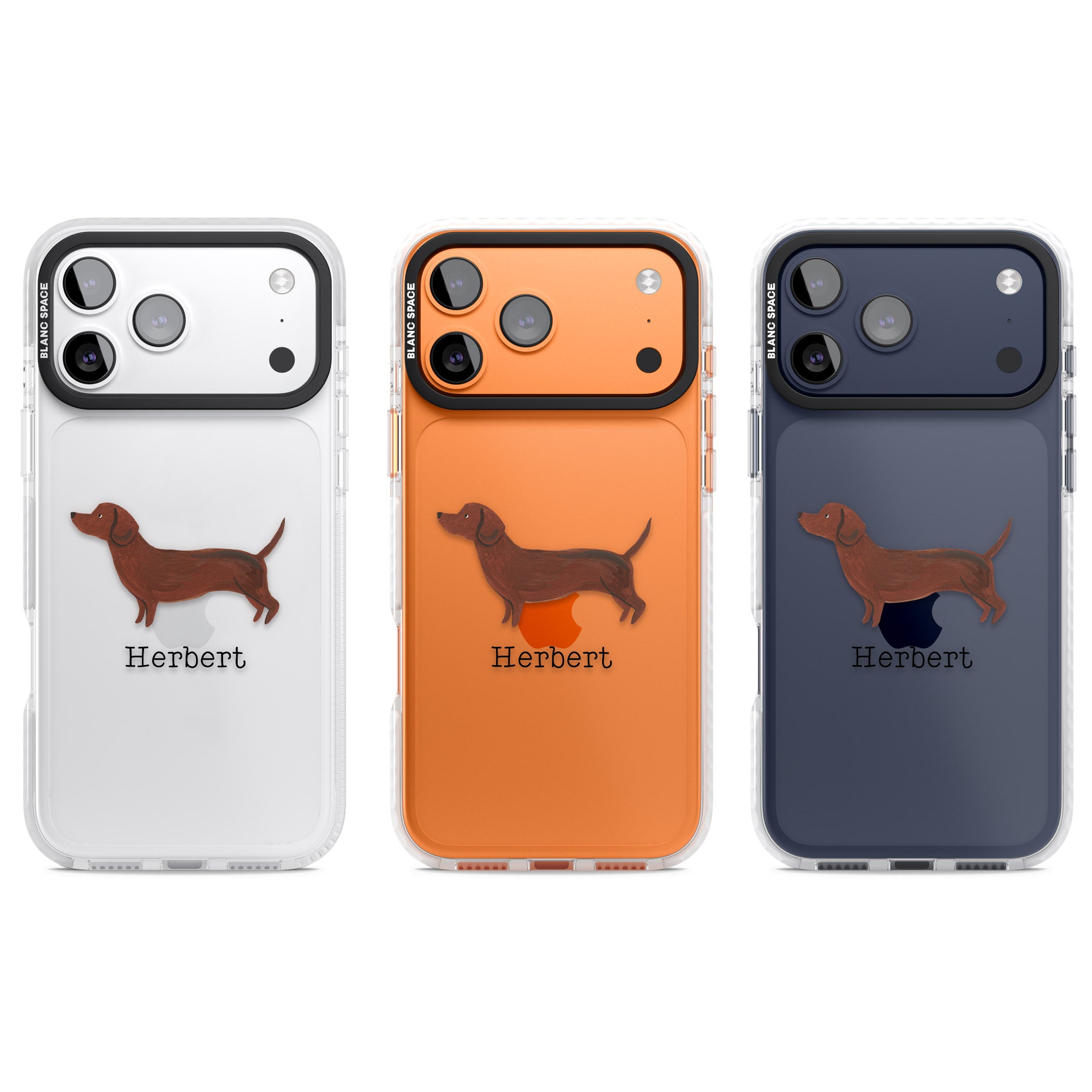 Personalised Sausage Dog iPhone 17 Pro Impact Clear Phone Case APT Impact Protection
