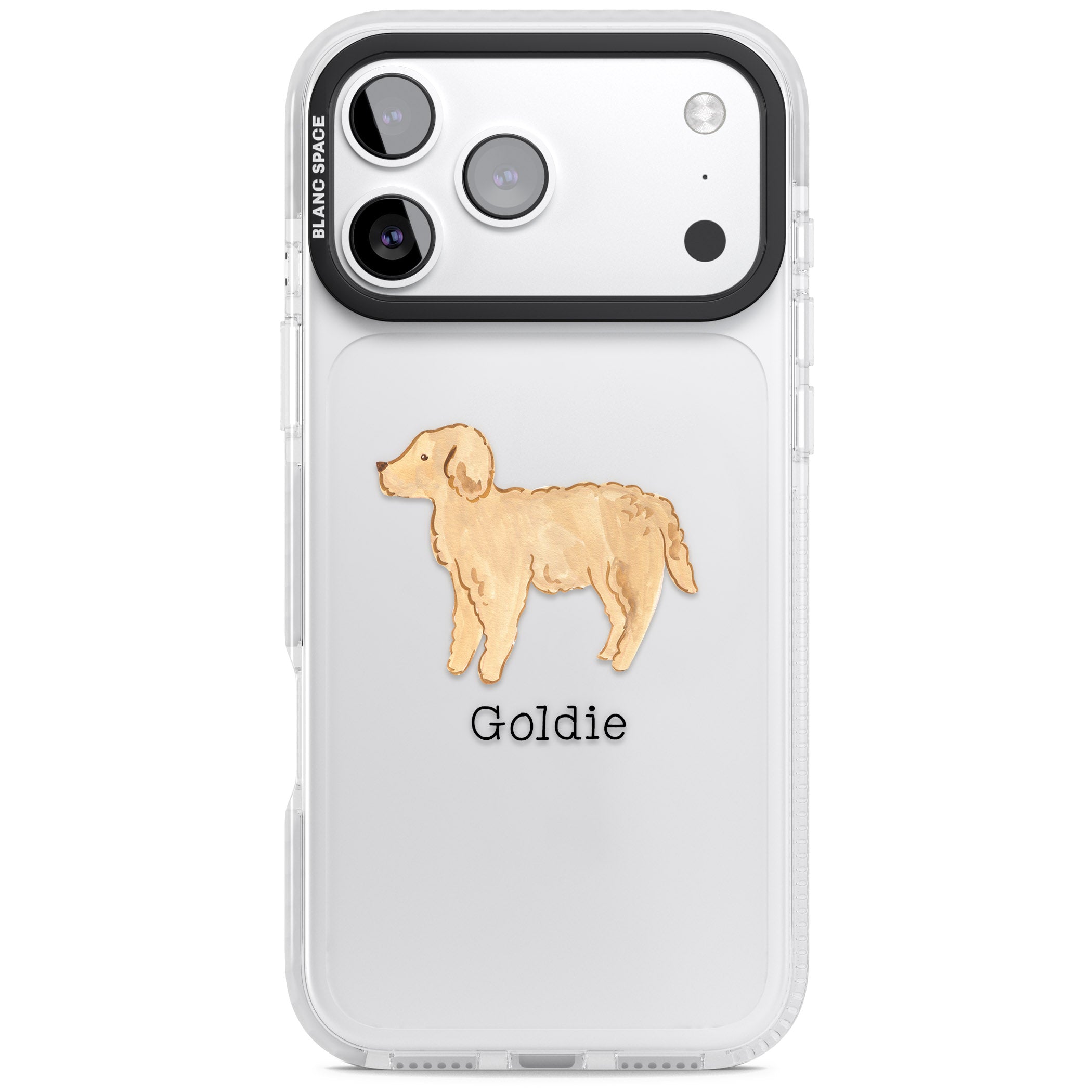 Personalised Goldendoodle iPhone 17 Pro Impact Clear Phone Case
