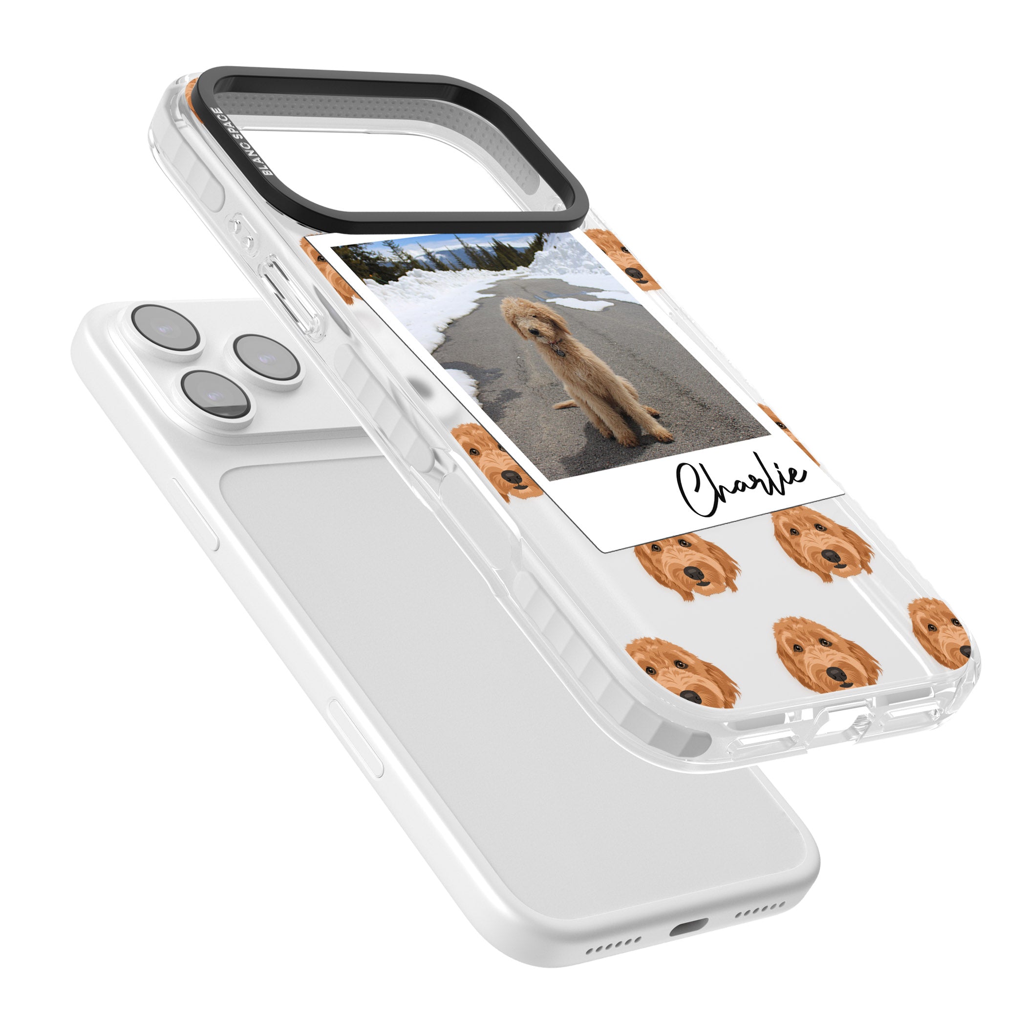 Personalised Golden Doodle Dog Photo iPhone 17 Pro Impact Clear Phone Case Colours