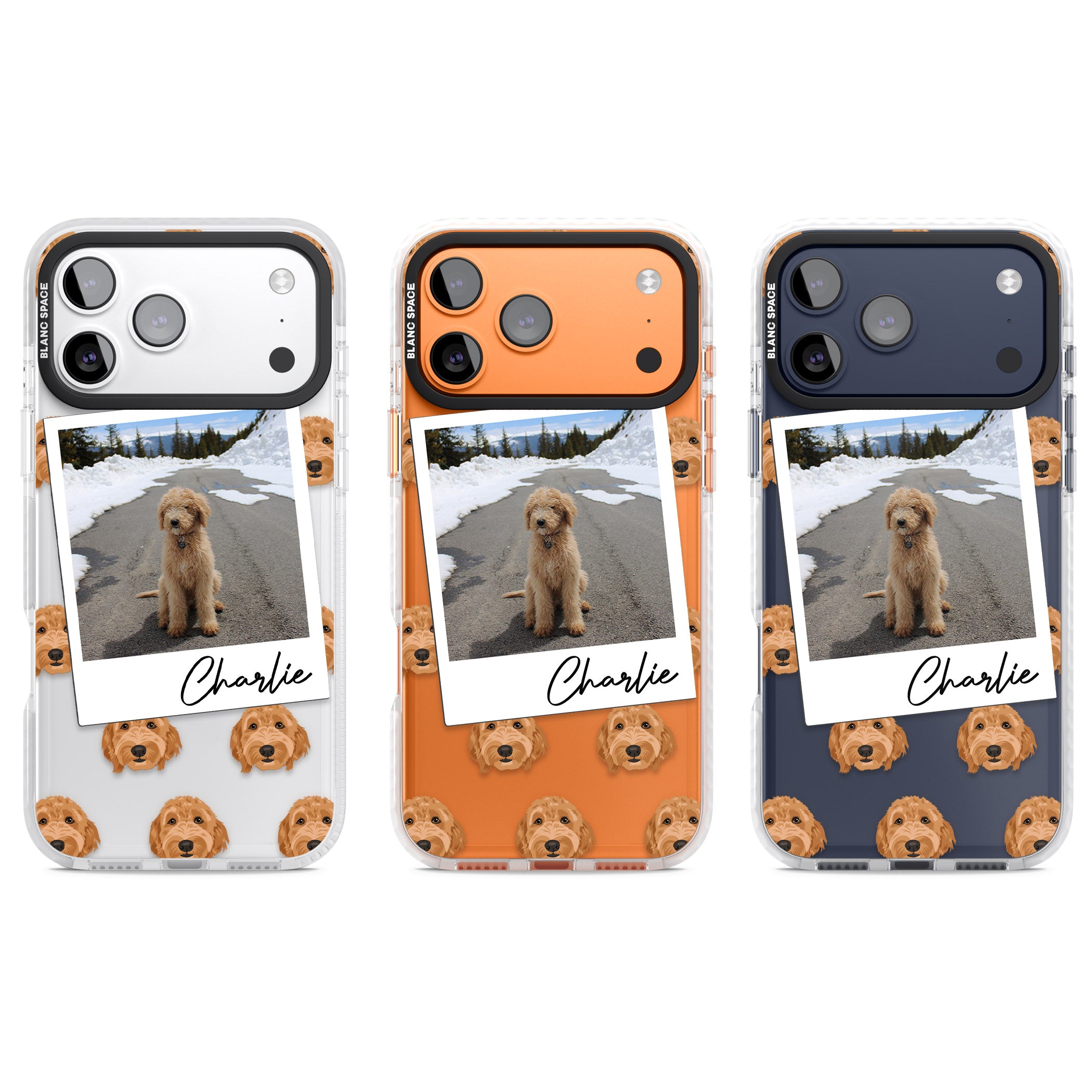 Personalised Golden Doodle Dog Photo iPhone 17 Pro Impact Clear Phone Case APT Impact Protection