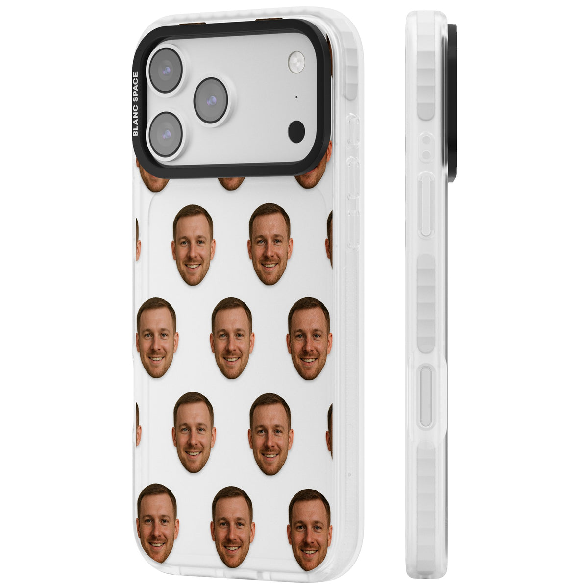 Face Pattern iPhone 17 Pro Max Impact Clear Phone Case side