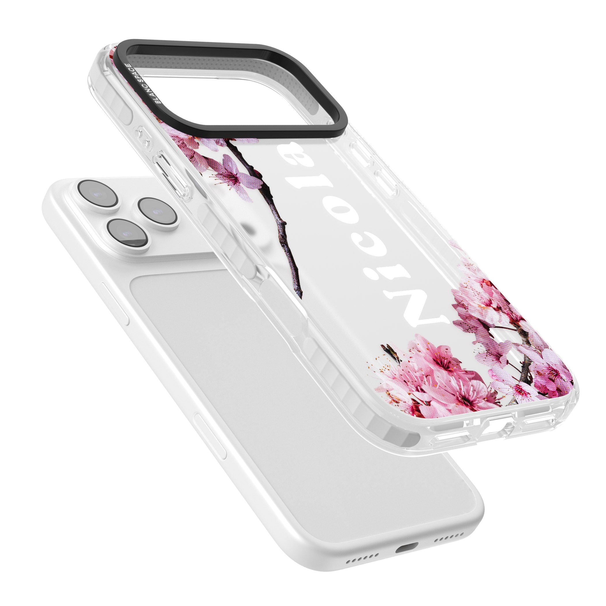 Personalised Cherry Blossom Elegance Classic iPhone 17 Pro Impact Clear Phone Case Colours