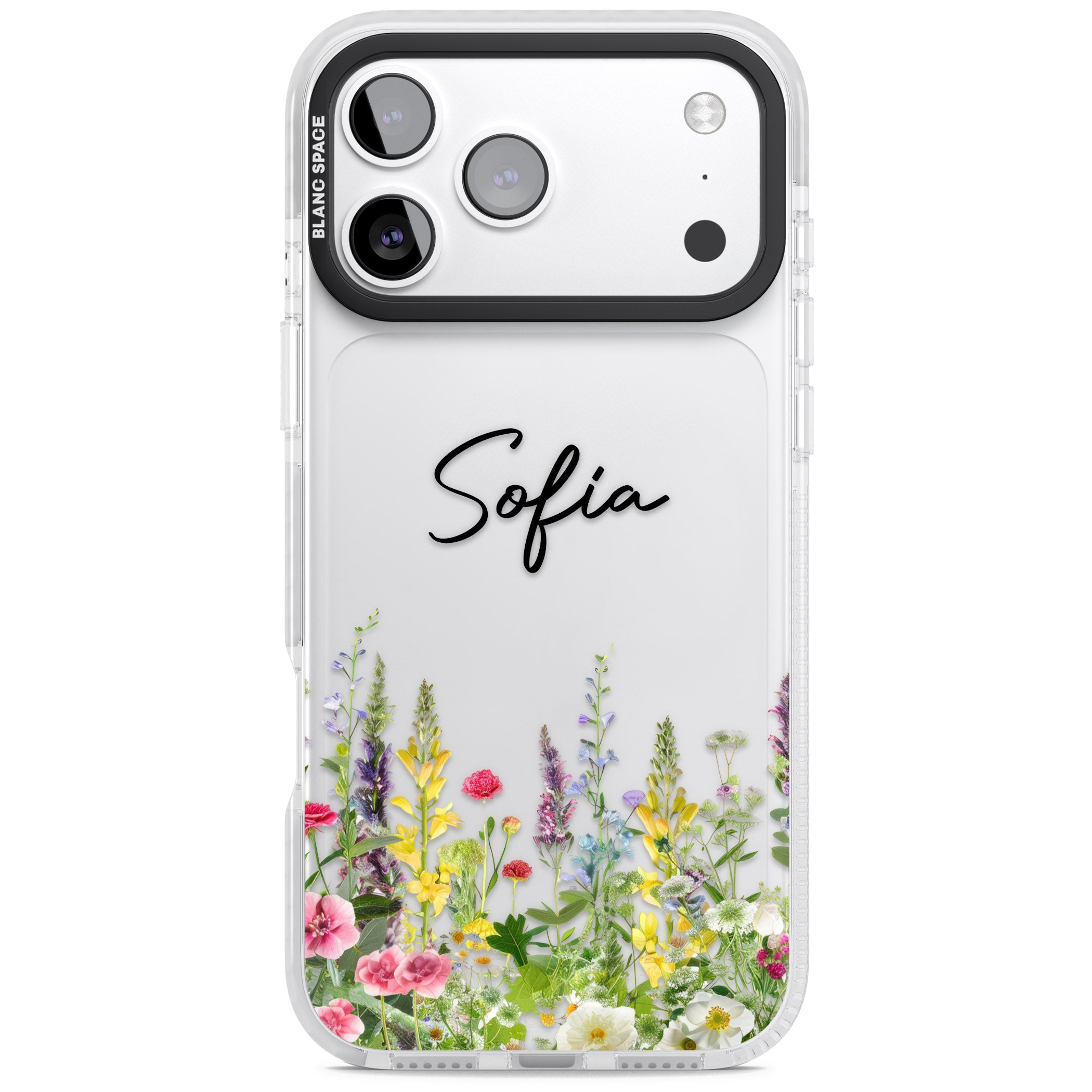 Personalised Garden Wildfowers iPhone 17 Pro Impact Clear Phone Case