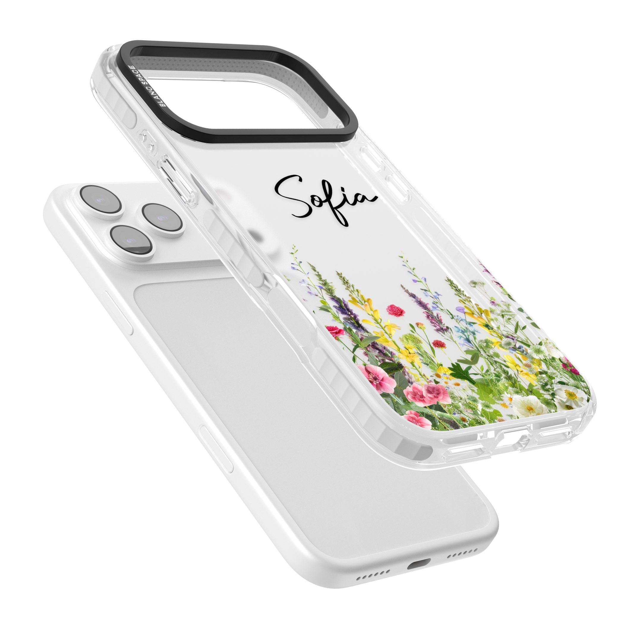 Personalised Garden Wildfowers iPhone 17 Pro Impact Clear Phone Case Colours