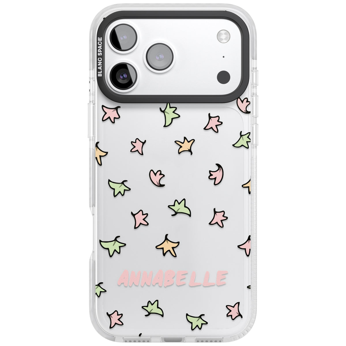 Personalised Heartstopper Leaves Pattern iPhone 17 Pro Max Impact Clear Phone Case front