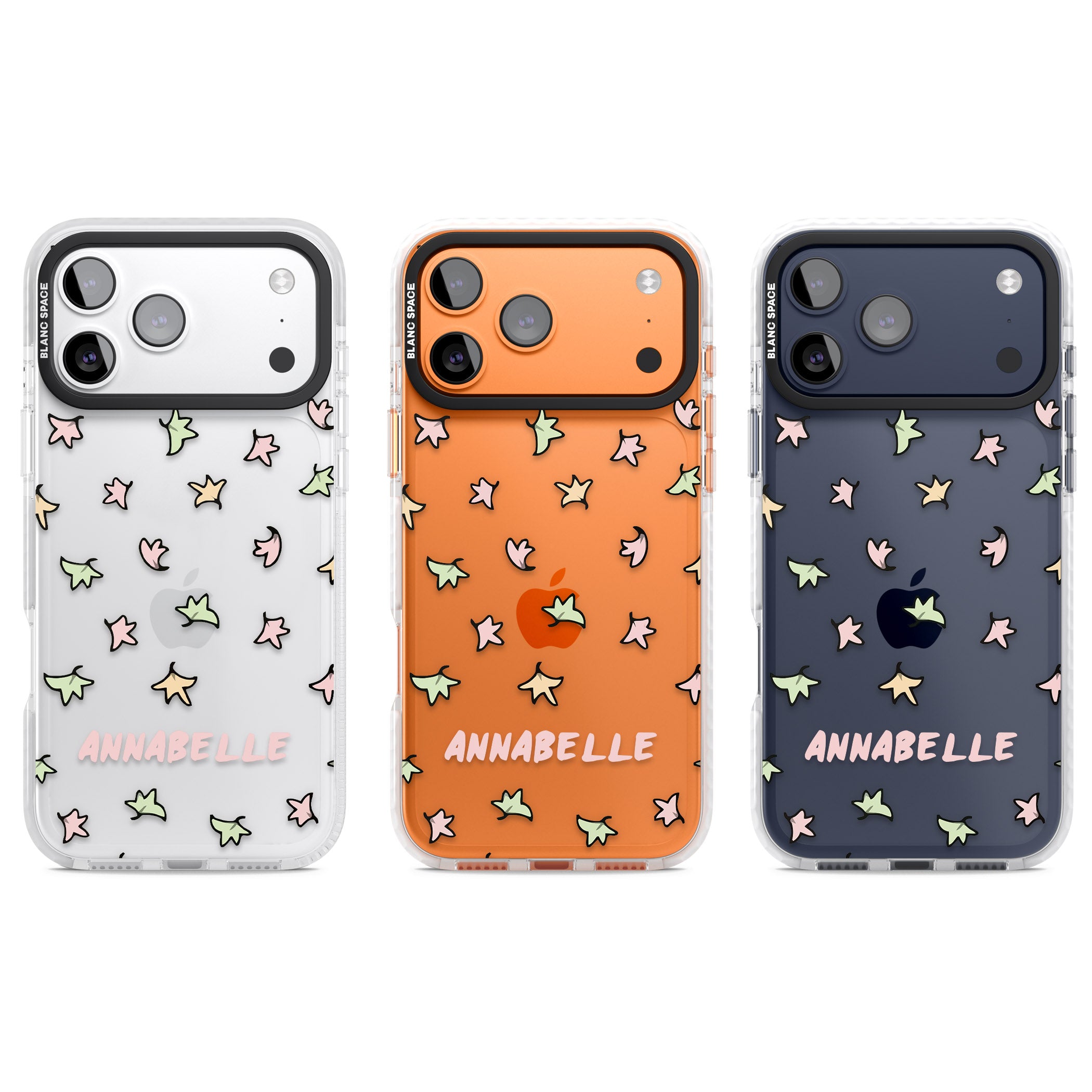 Personalised Heartstopper Leaves Pattern iPhone 17 Pro Impact Clear Phone Case APT Impact Protection