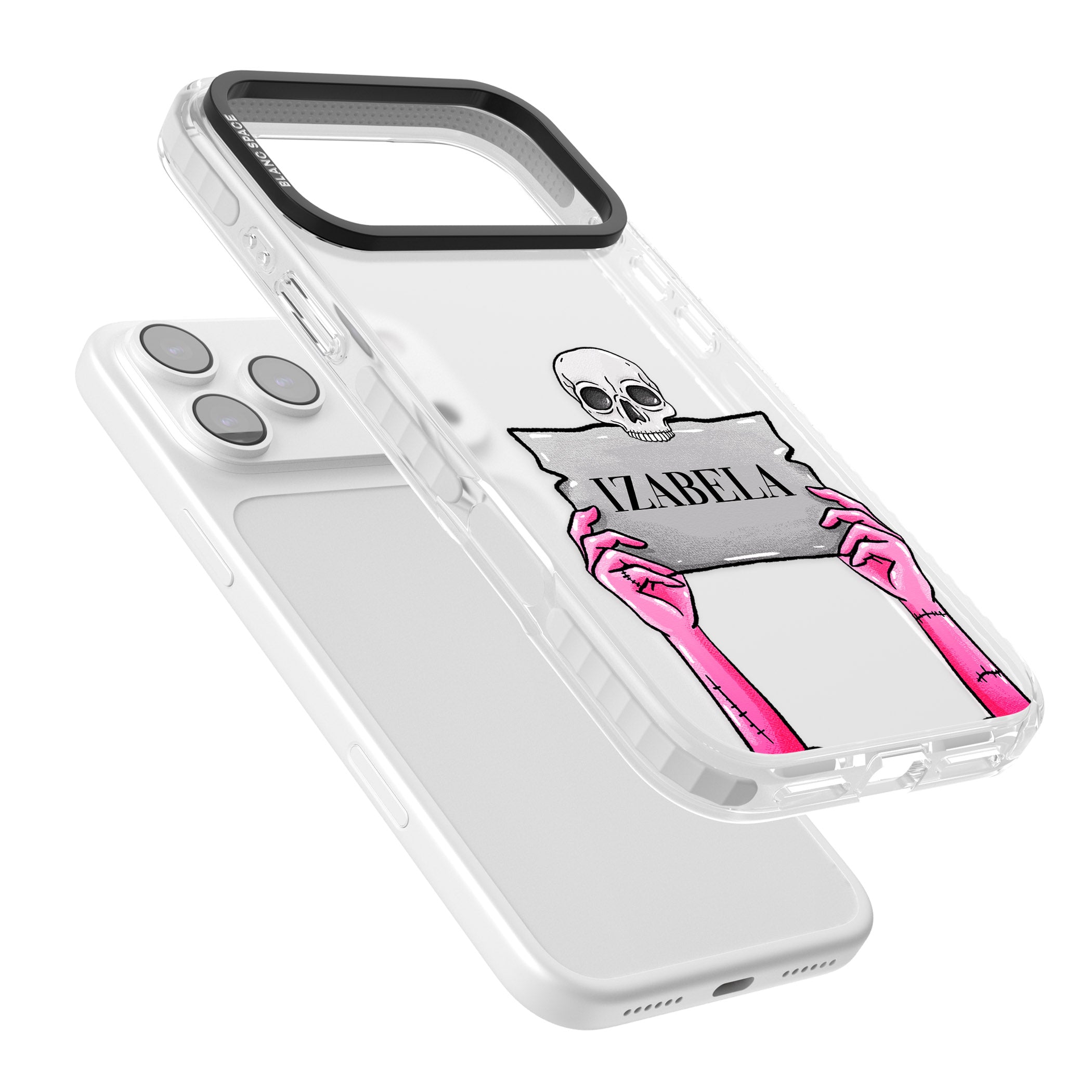 Personalised Grave Plaque iPhone 17 Pro Impact Clear Phone Case Colours