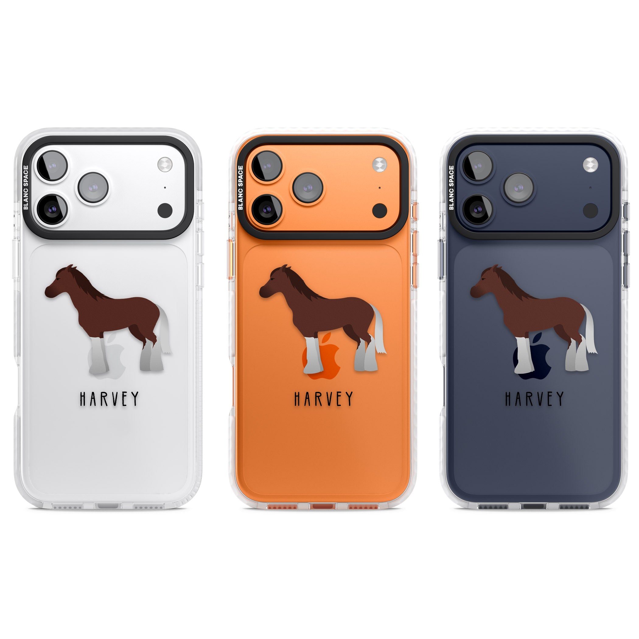 Personalised Brown Horse iPhone 17 Pro Impact Clear Phone Case APT Impact Protection