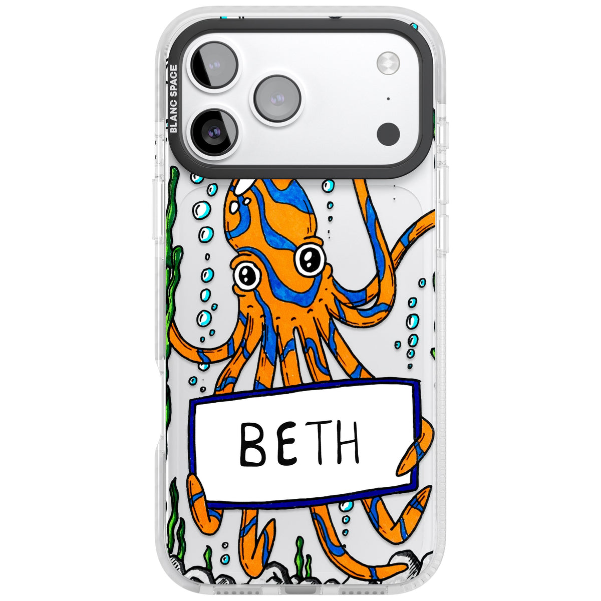 Personalised Octo iPhone 17 Pro Max Impact Clear Phone Case front