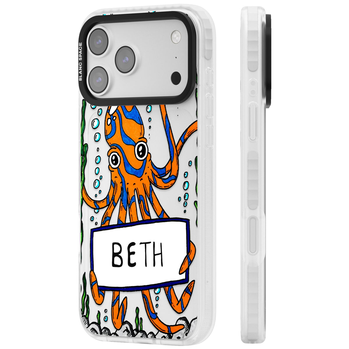 Personalised Octo iPhone 17 Pro Max Impact Clear Phone Case side