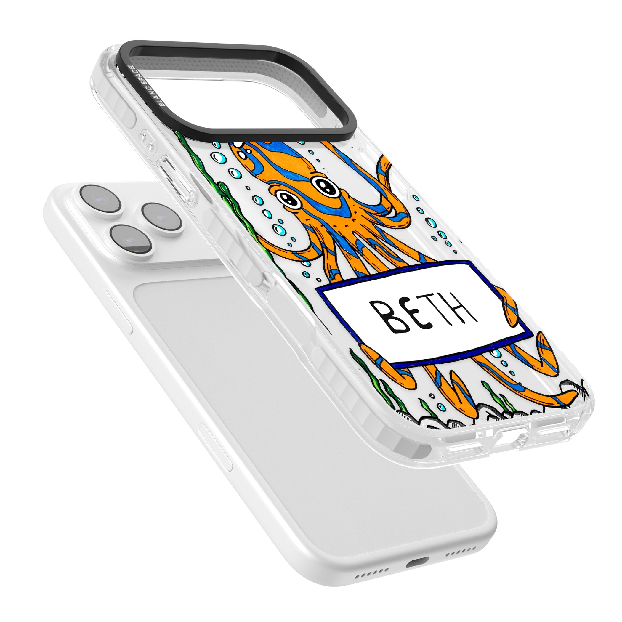 Personalised Octo iPhone 17 Pro Impact Clear Phone Case Colours