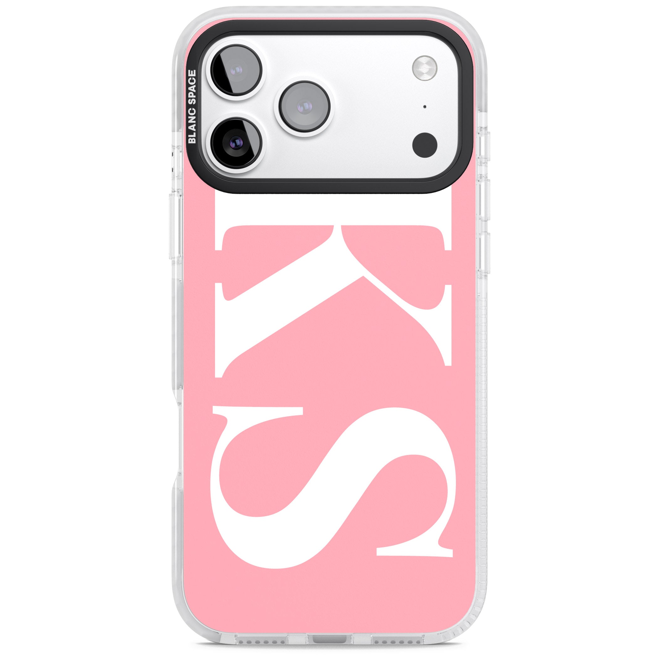 Personalised White & Pink Letters iPhone 17 Pro Impact Clear Phone Case