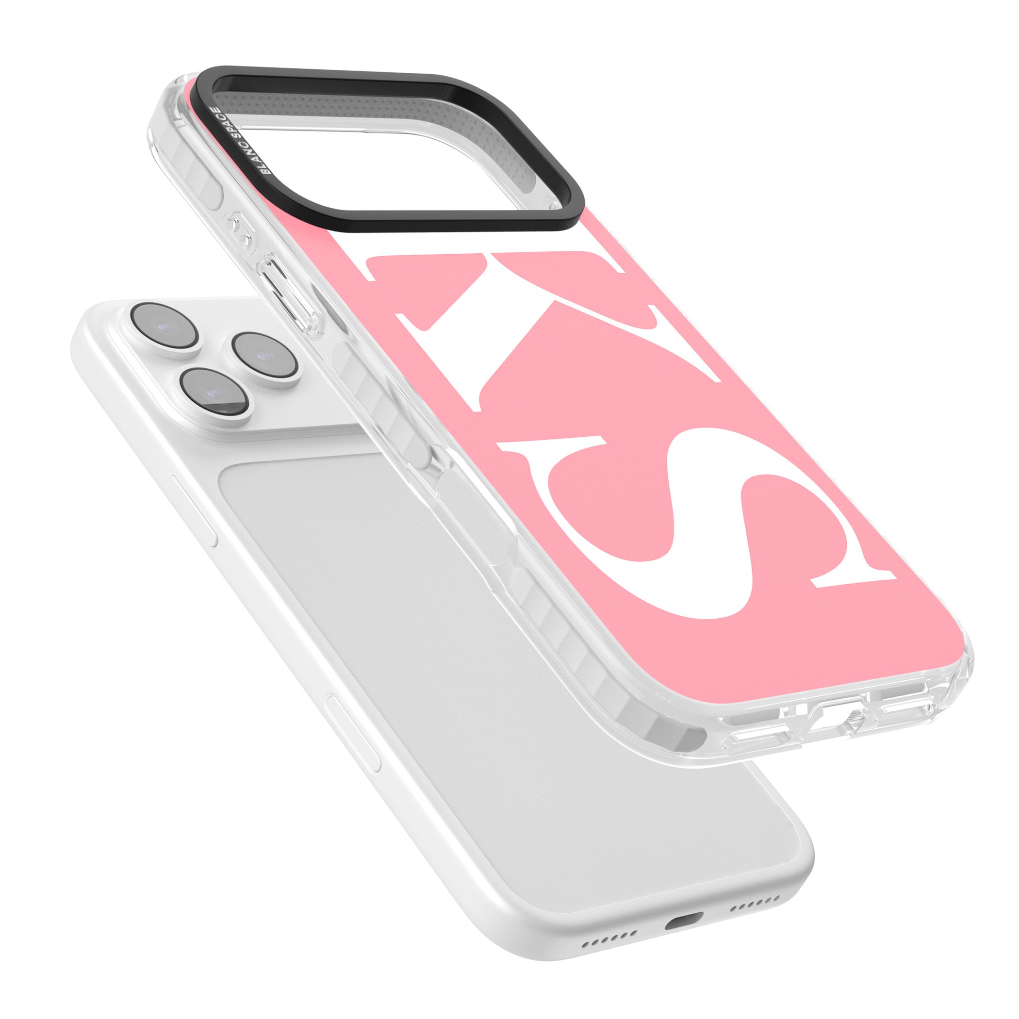 Personalised White & Pink Letters iPhone 17 Pro Impact Clear Phone Case Colours