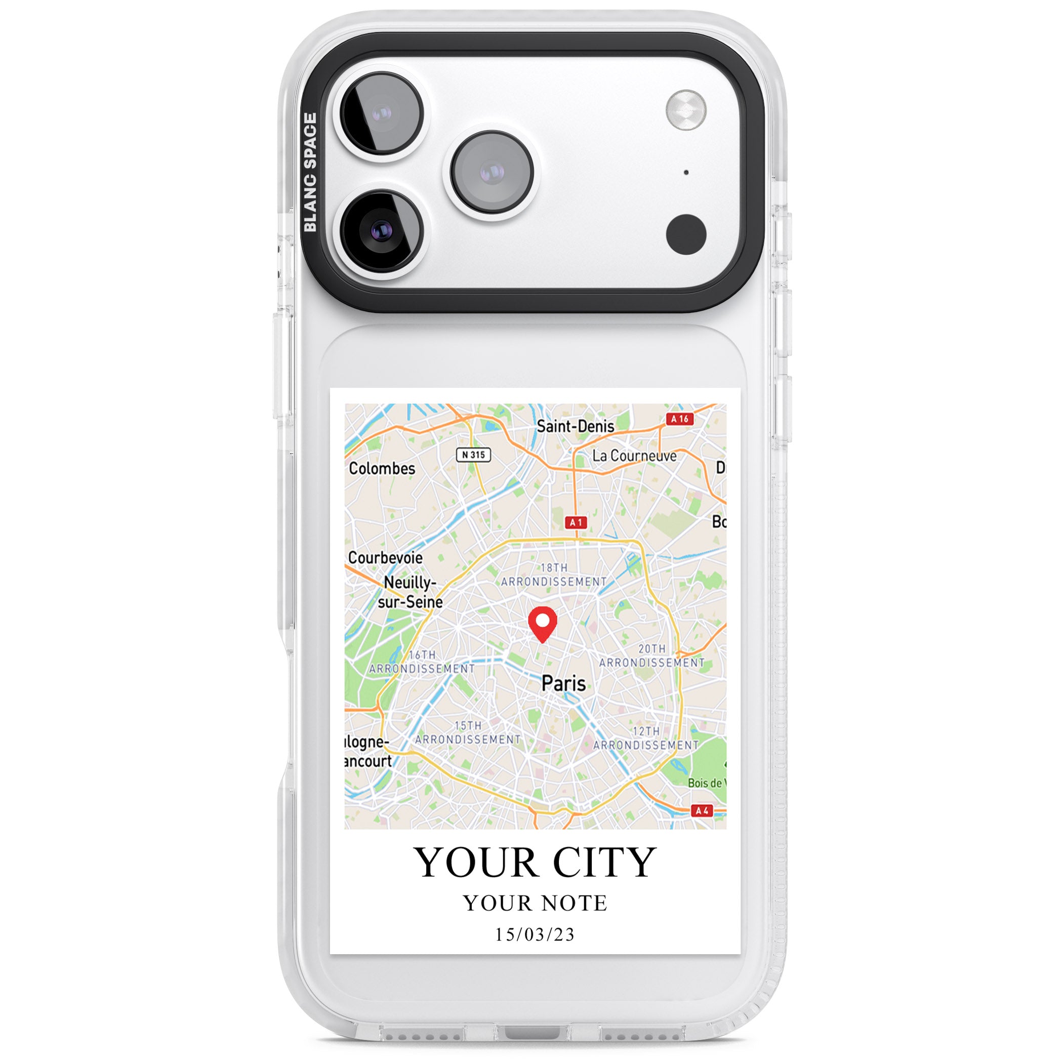 Personalised World Map iPhone 17 Pro Impact Clear Phone Case
