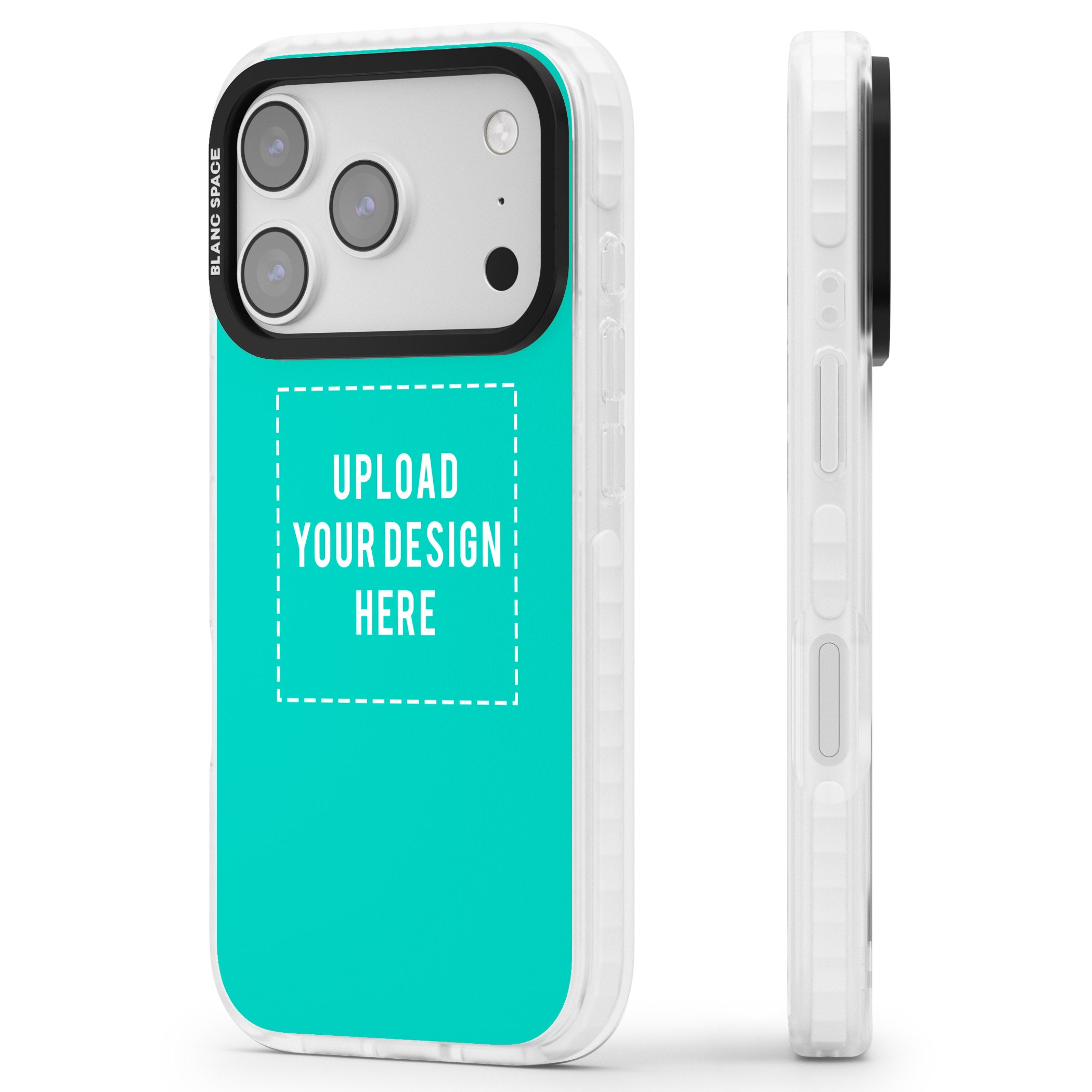 Personalised Personalise Your Own Design iPhone 17 Pro Impact Clear Phone Case Side Profile