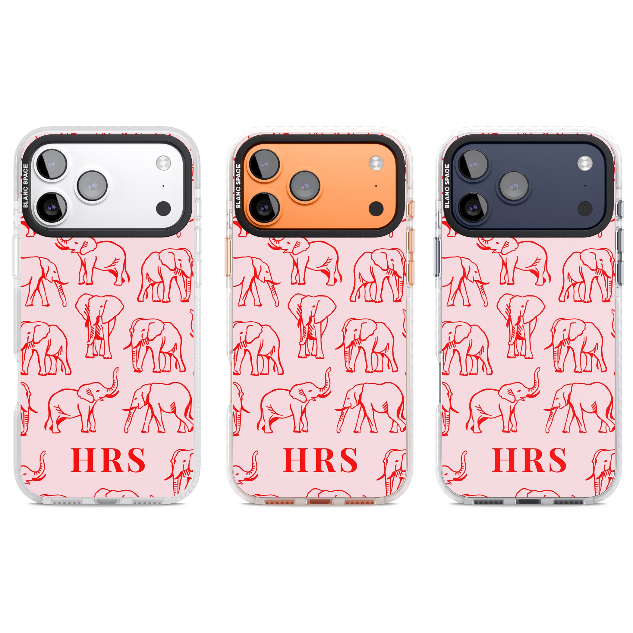 Personalised Red Elephant Outline iPhone 17 Pro Impact Clear Phone Case APT Impact Protection