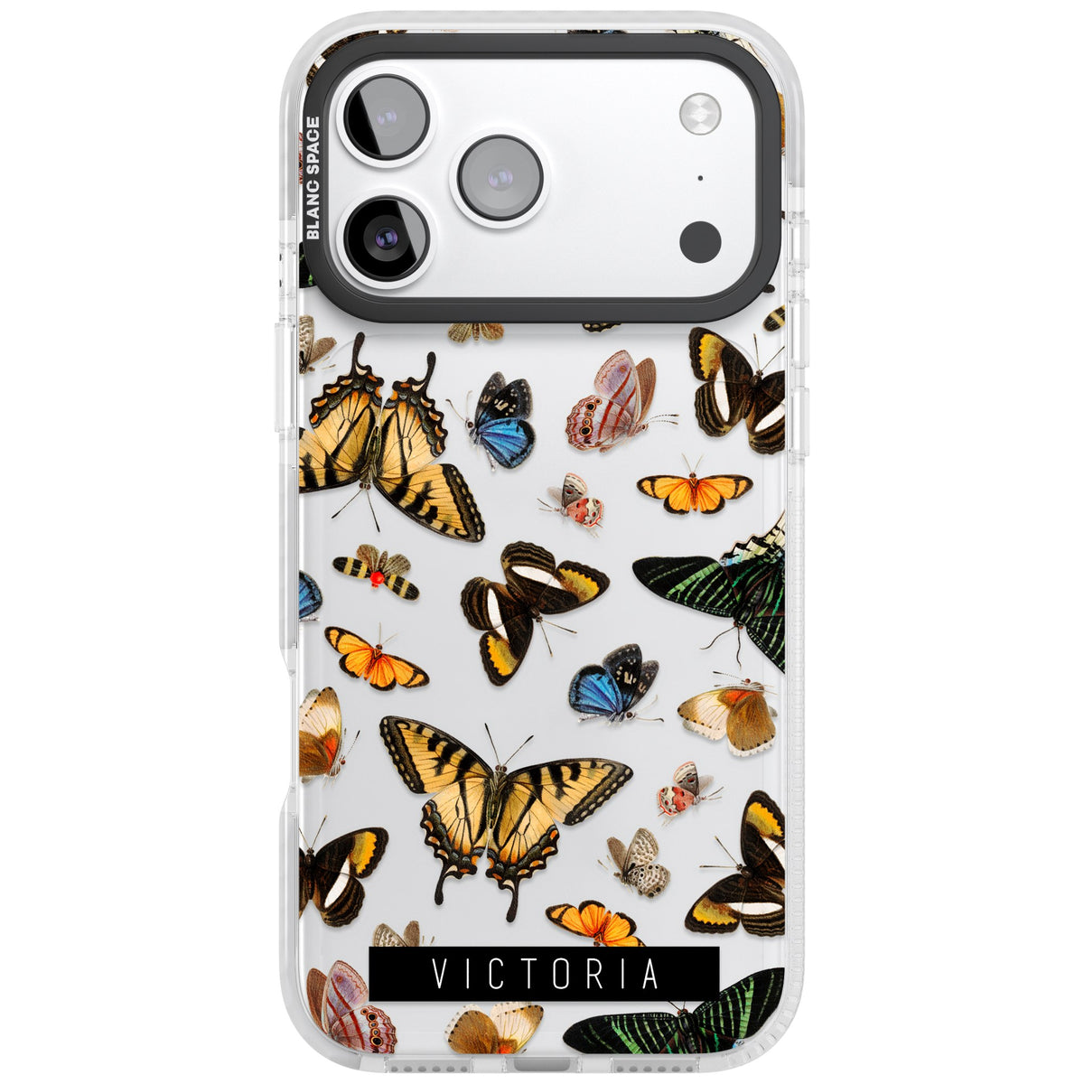Personalised Butterfly Archive iPhone 17 Pro Max Impact Clear Phone Case front