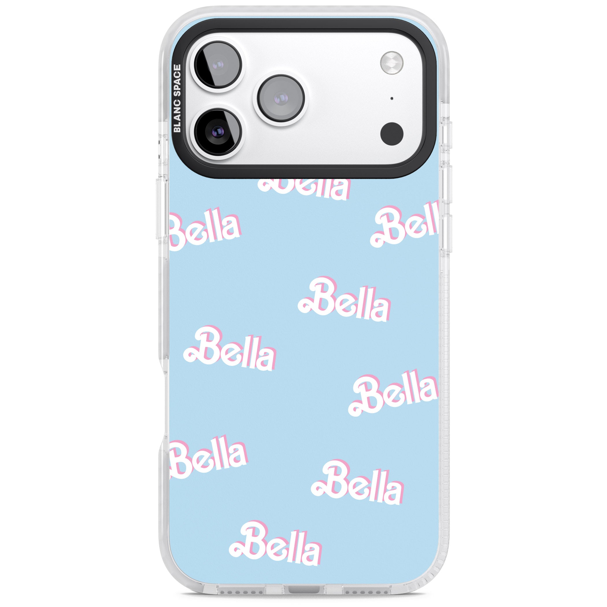 Personalised Cute Name Pattern iPhone 17 Pro Impact Clear Phone Case
