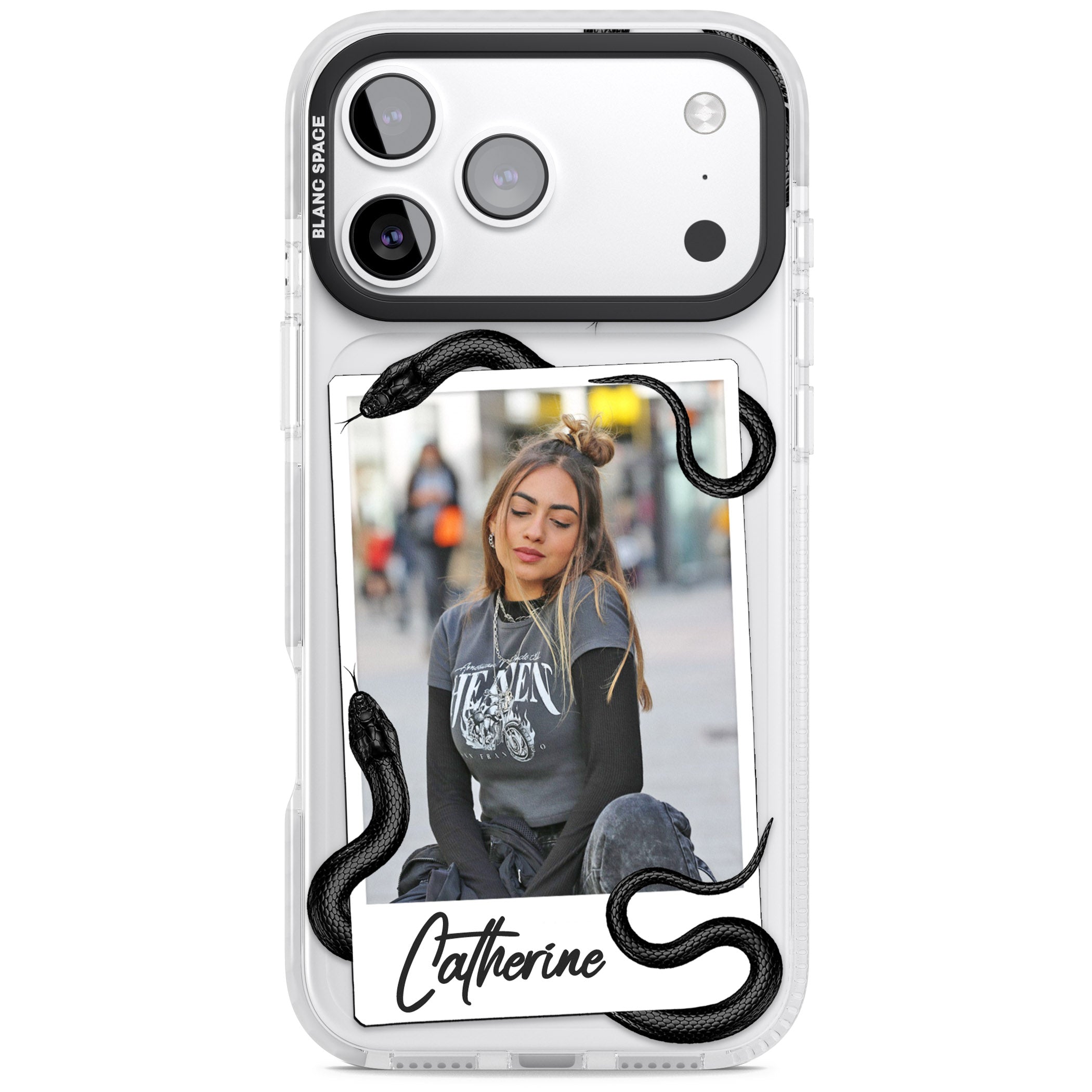 Personalised Snake Instant Photo iPhone 17 Pro Impact Clear Phone Case