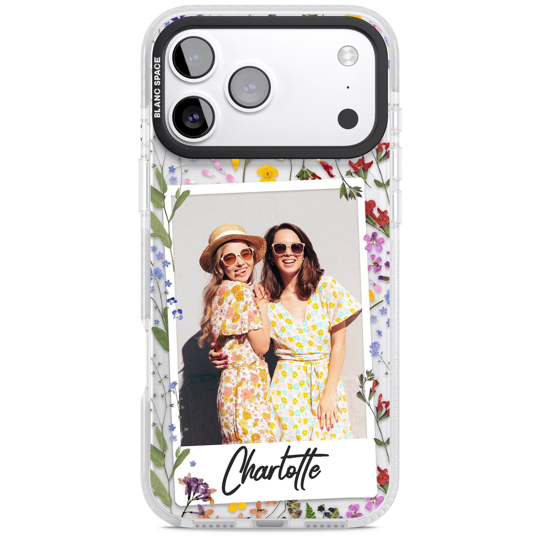 Personalised Wildflower Instant Photo iPhone 17 Pro Impact Clear Phone Case
