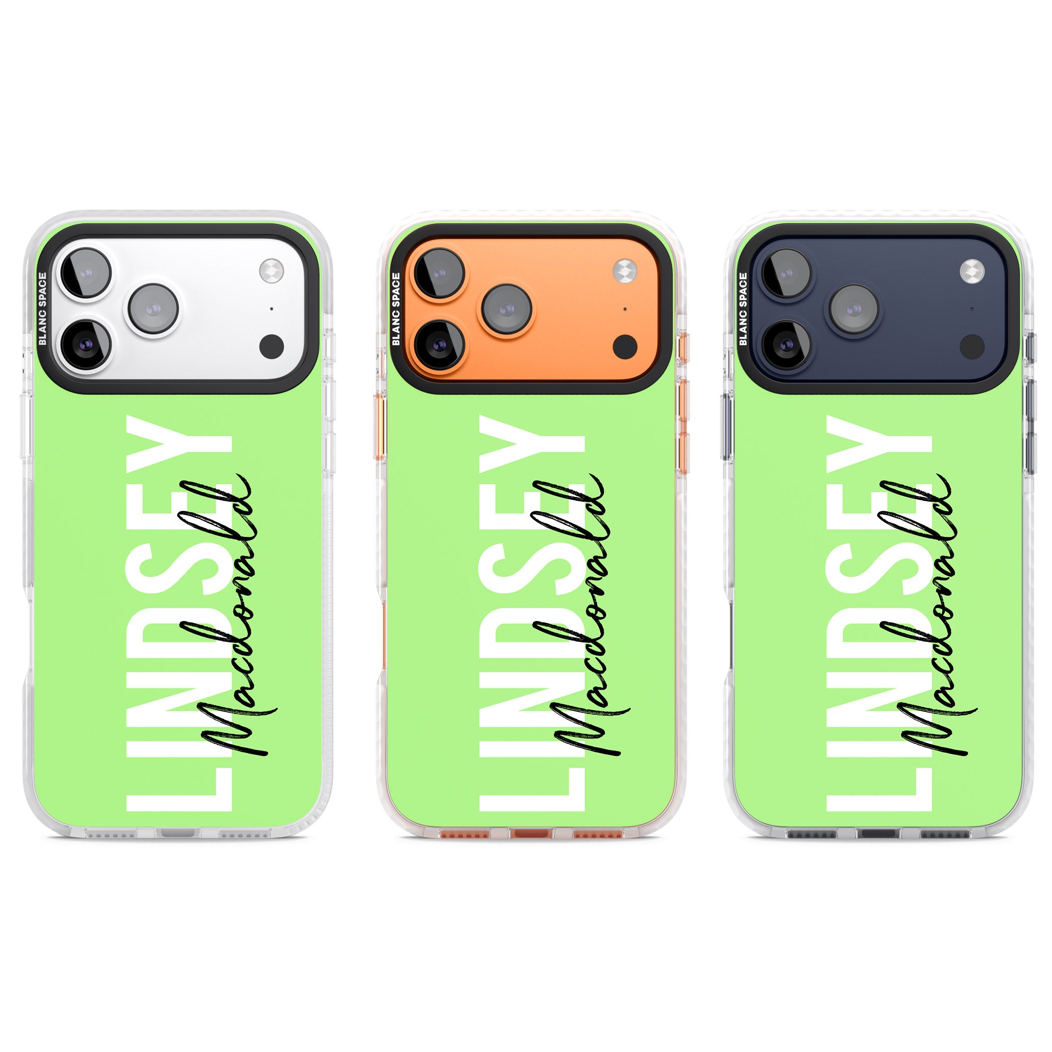 Personalised Bold Name: Lime iPhone 17 Pro Impact Clear Phone Case APT Impact Protection