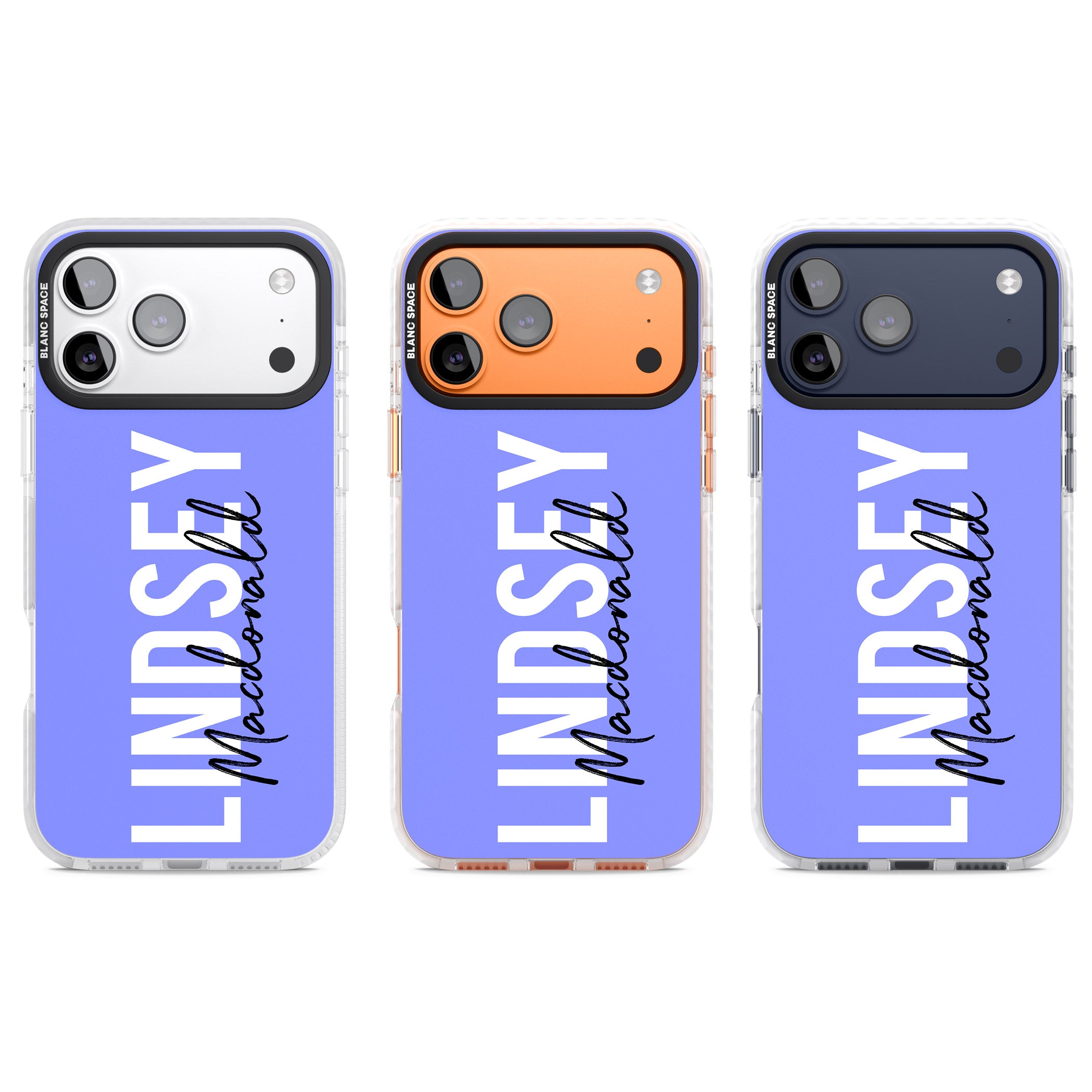 Personalised Bold Name: Purple iPhone 17 Pro Impact Clear Phone Case APT Impact Protection