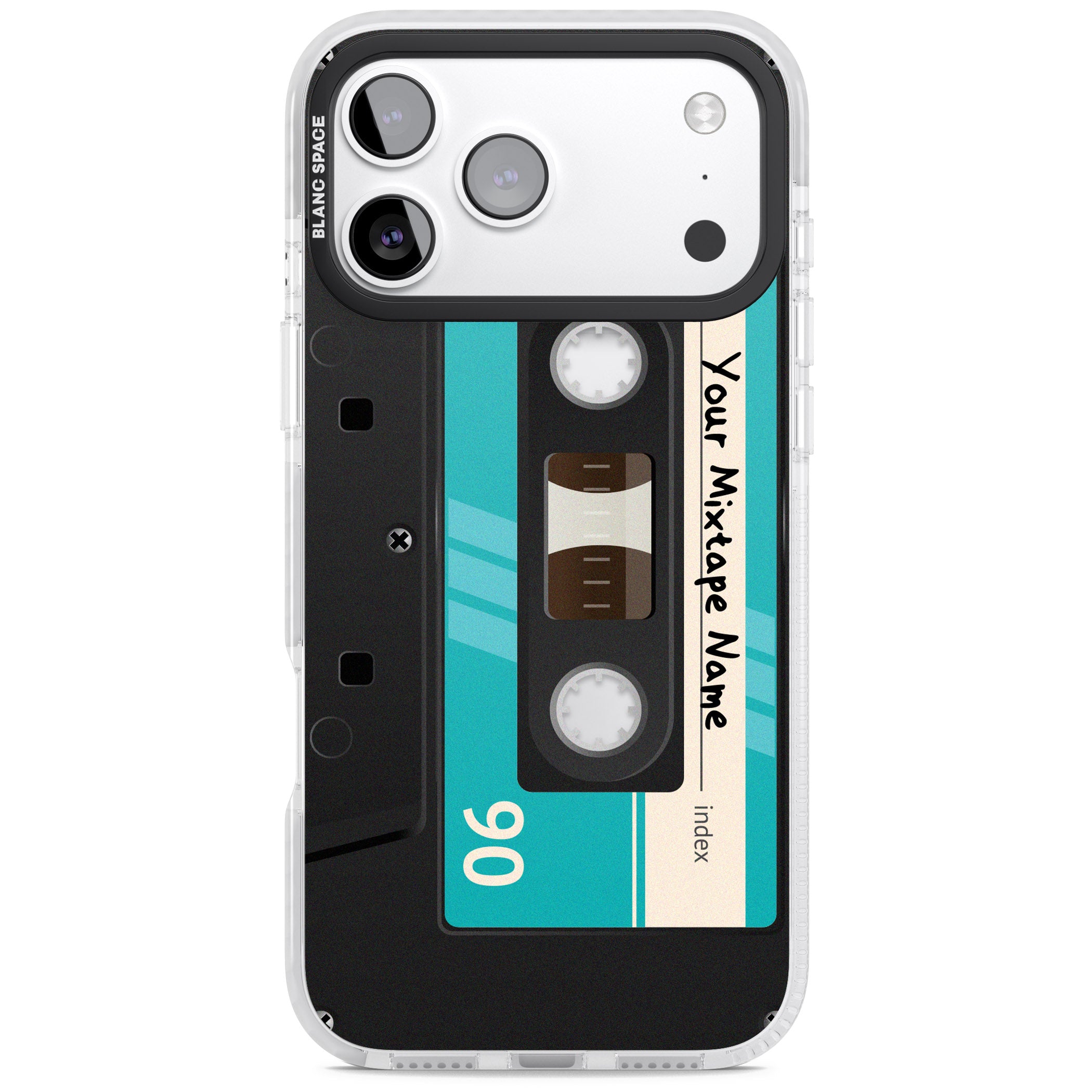 Personalised Retro Mixtape Dark iPhone 17 Pro Impact Clear Phone Case