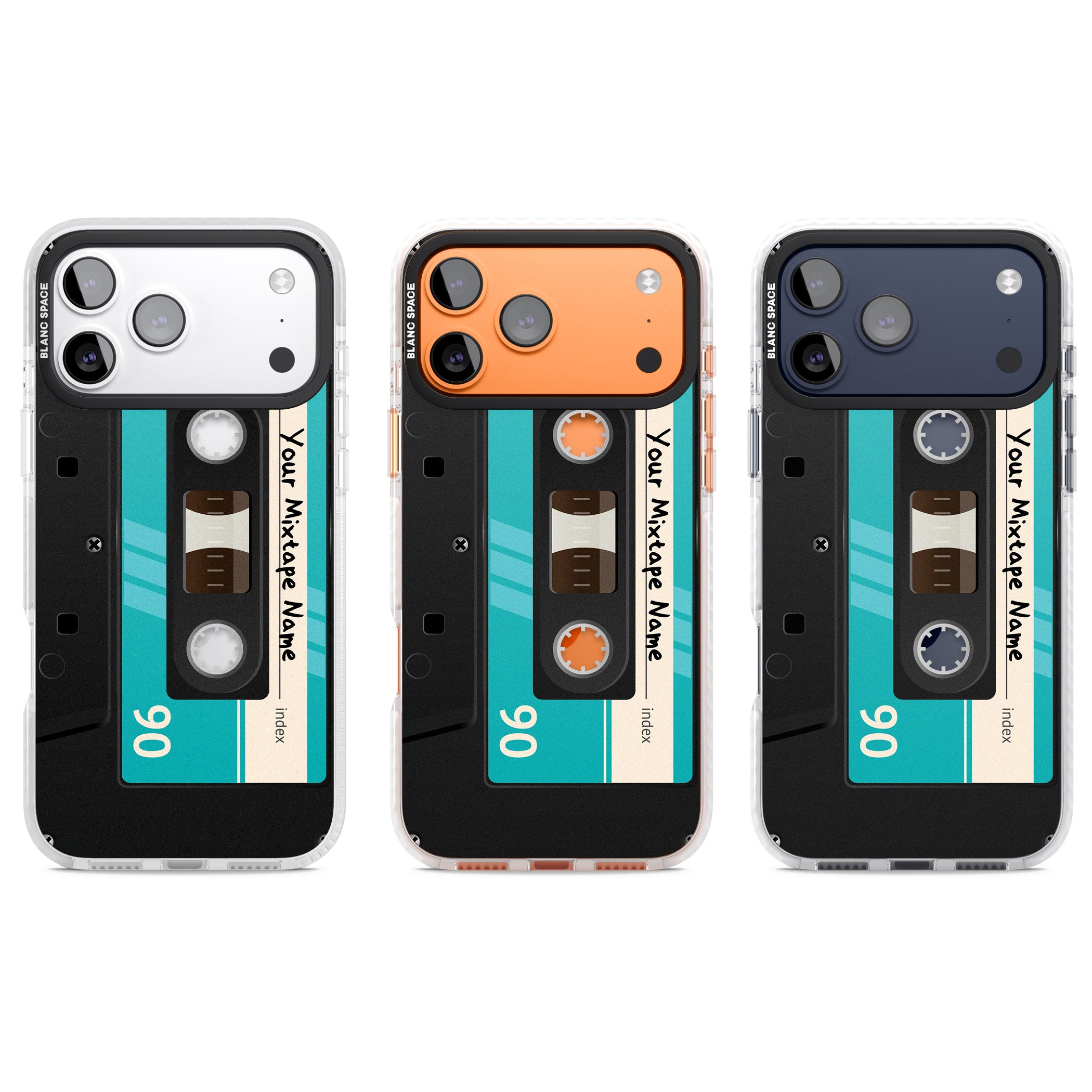 Personalised Retro Mixtape Dark iPhone 17 Pro Impact Clear Phone Case APT Impact Protection