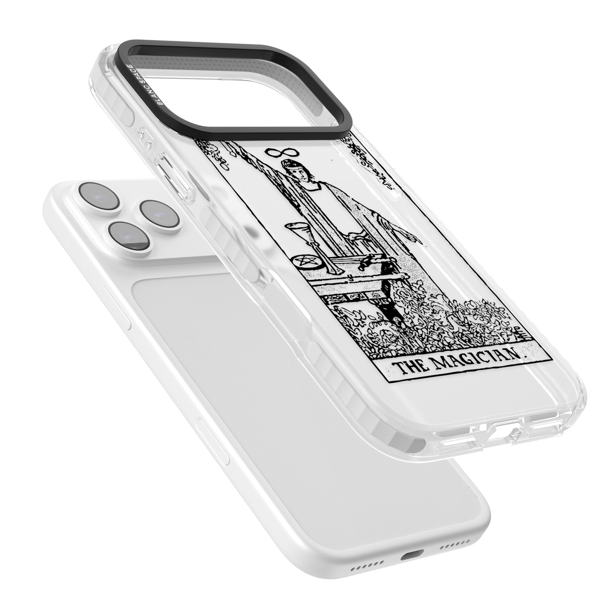 Personalised The Magician Tarot Transparent iPhone 17 Pro Impact Clear Phone Case Colours