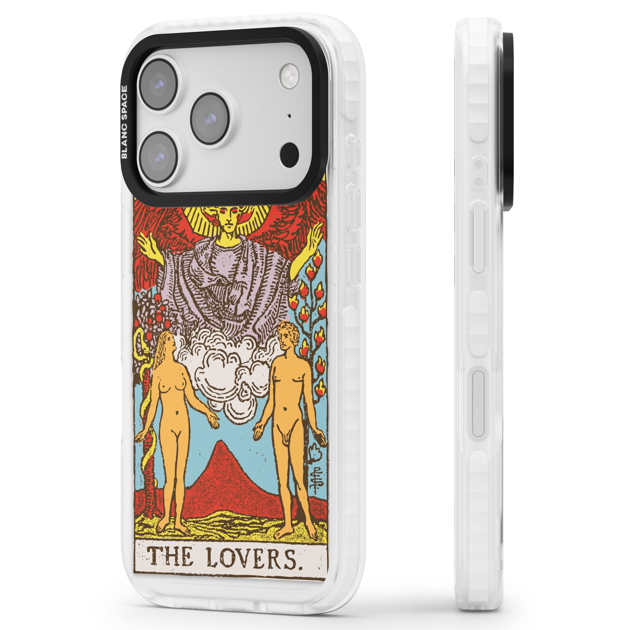 Personalised The Lovers Tarot Card (Color) iPhone 17 Pro Impact Clear Phone Case Side Profile