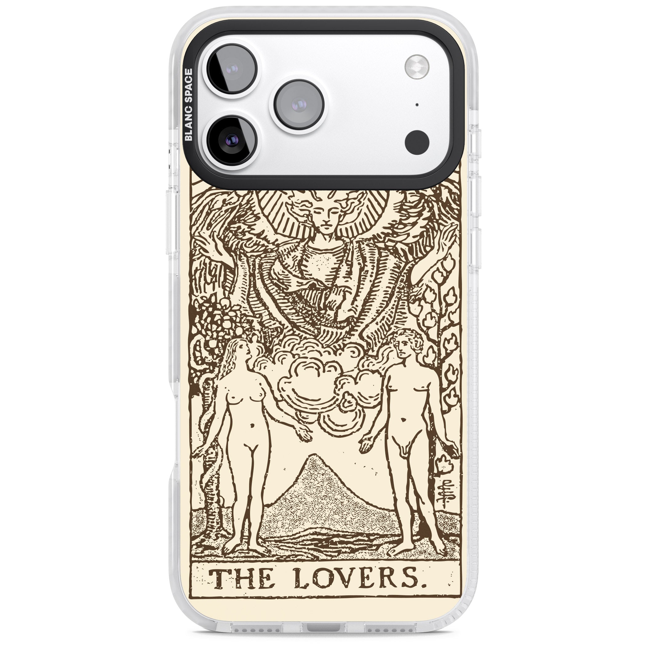 Personalised The Lovers Tarot Card (Cream) iPhone 17 Pro Impact Clear Phone Case