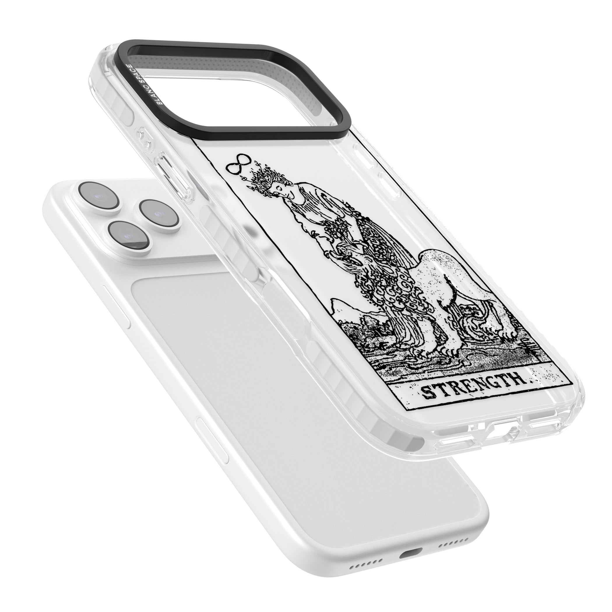 Personalised Strength Tarot Card (Clear) iPhone 17 Pro Impact Clear Phone Case Colours