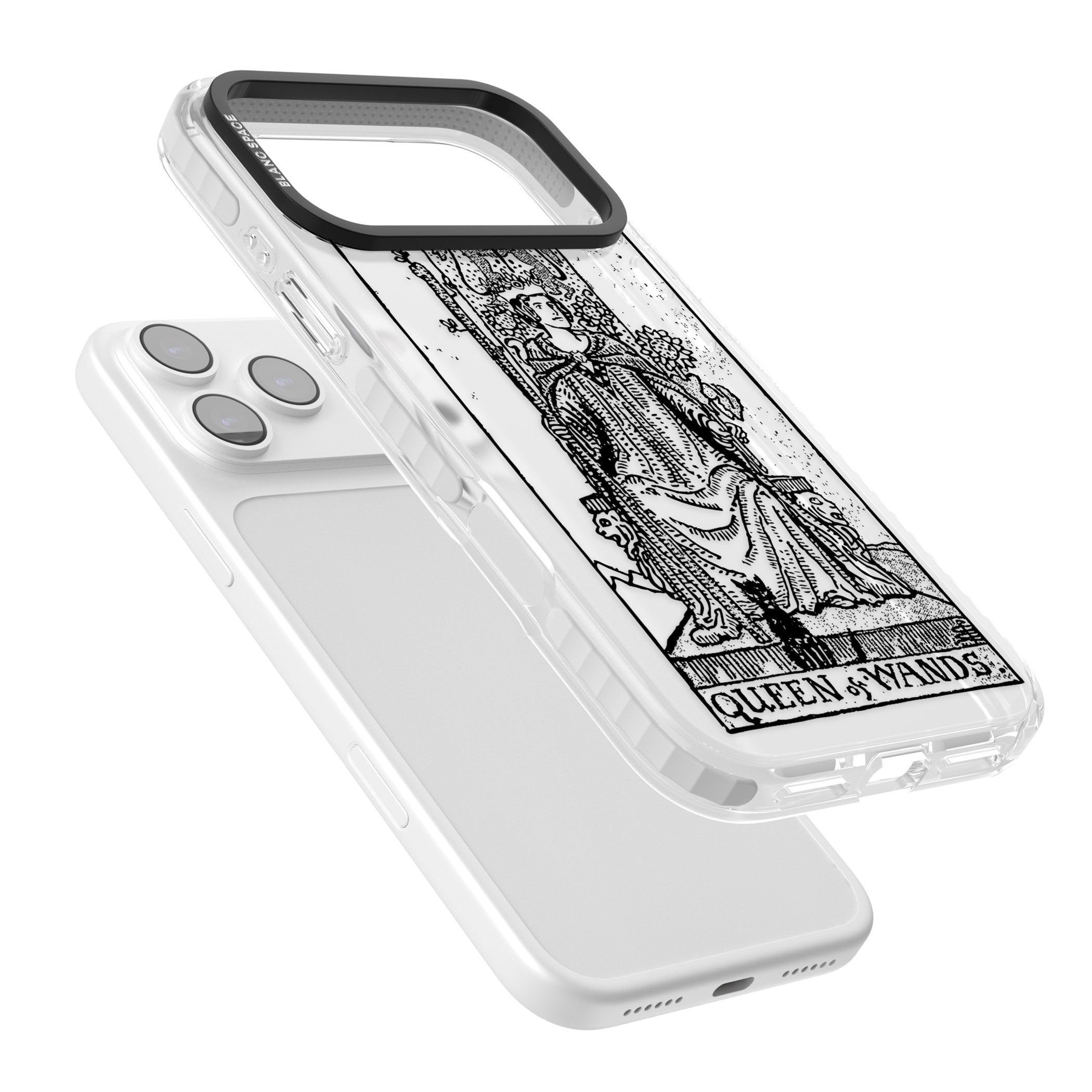 Personalised Queen Of Wands Tarot Card (Clear) iPhone 17 Pro Impact Clear Phone Case Colours