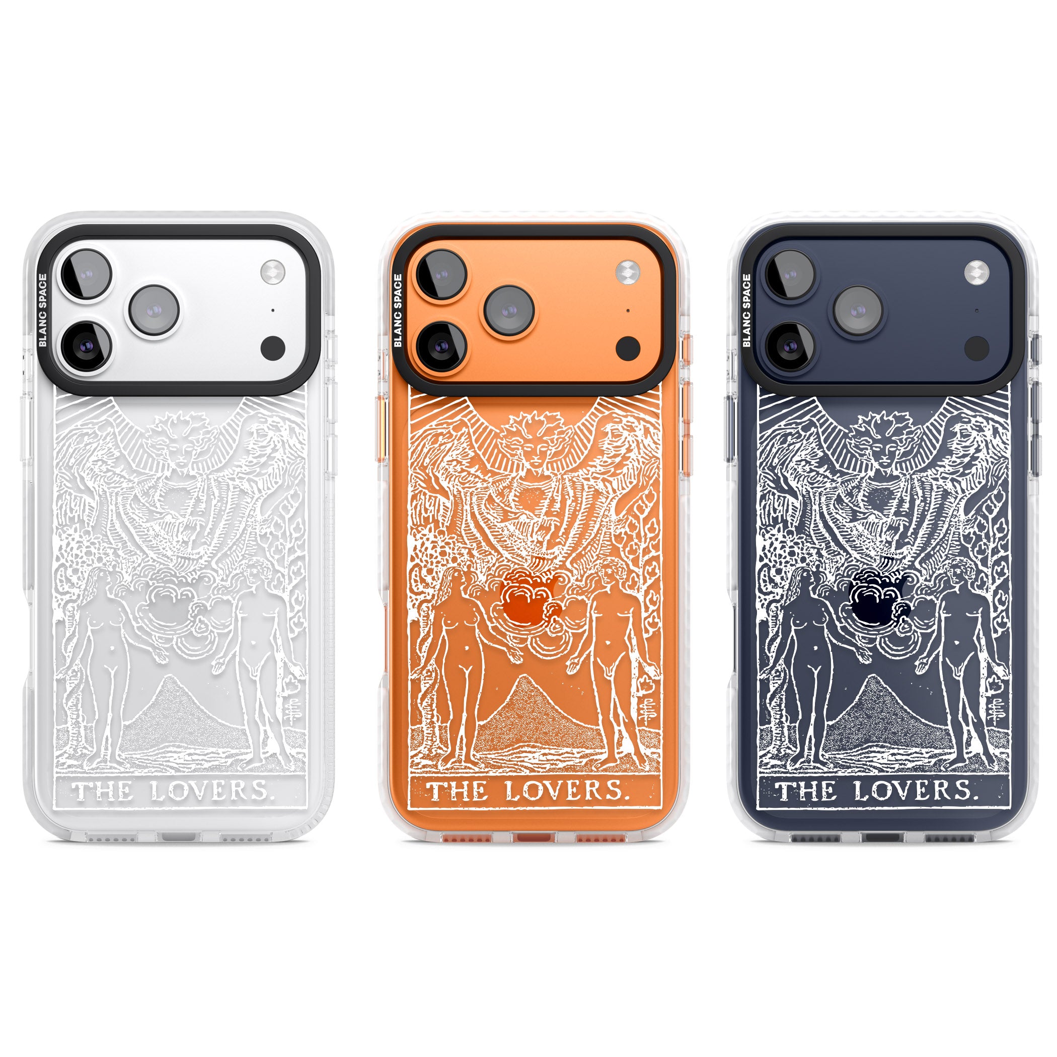 Personalised The Lovers Tarot Card (White) iPhone 17 Pro Impact Clear Phone Case APT Impact Protection