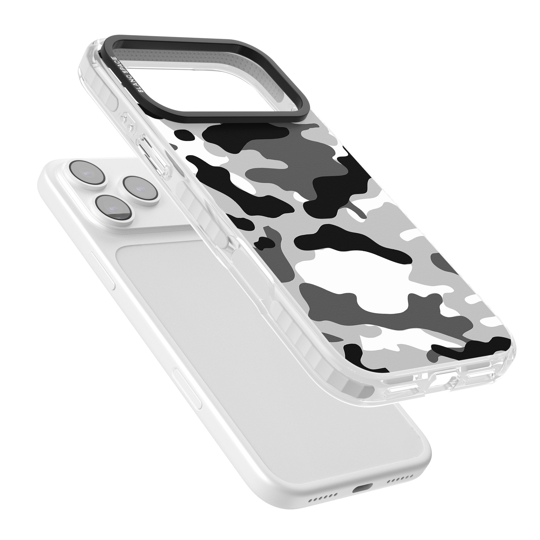 Grey Black Urban Camo iPhone 17 Pro Impact Clear Phone Case Colours
