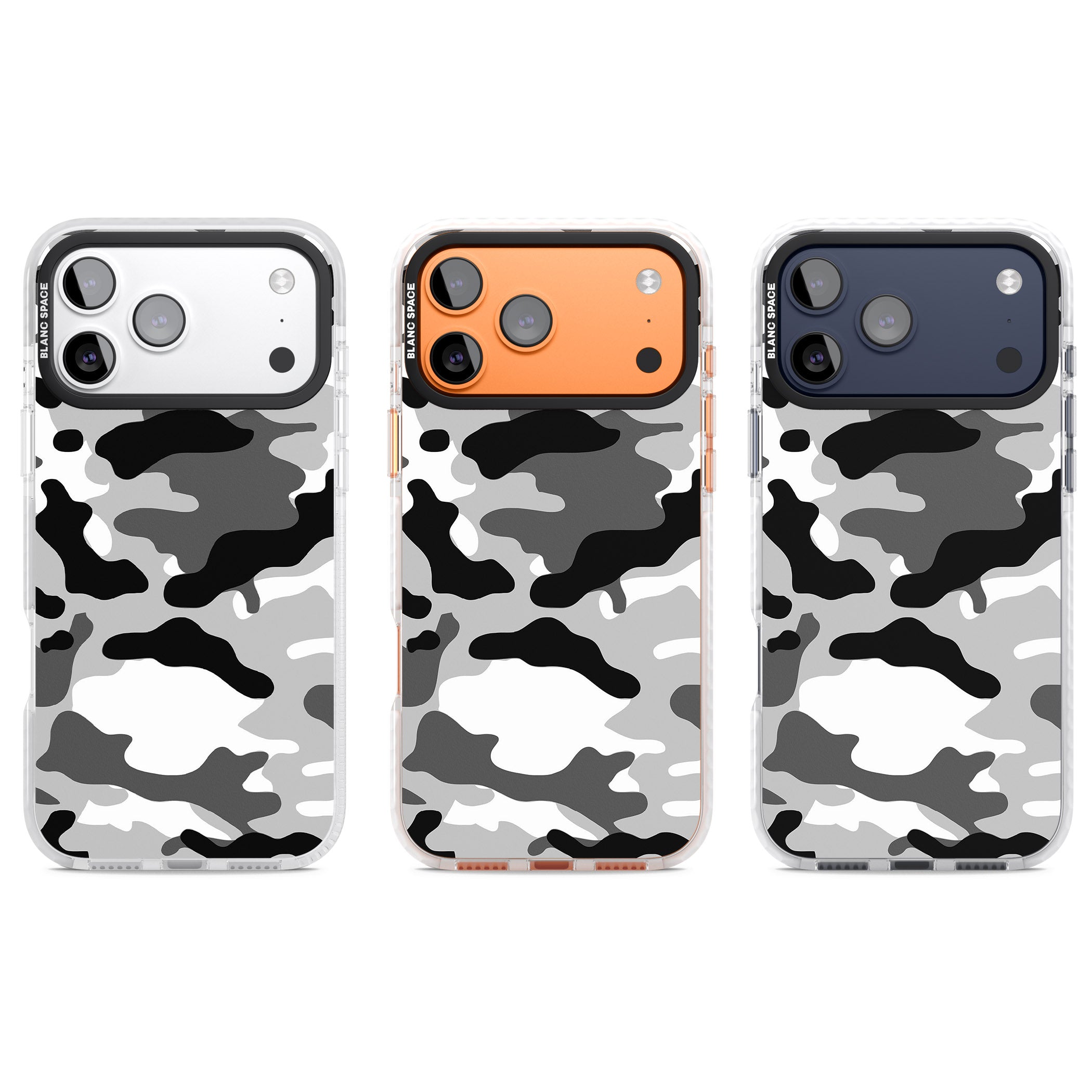 Grey Black Urban Camo iPhone 17 Pro Impact Clear Phone Case APT Impact Protection