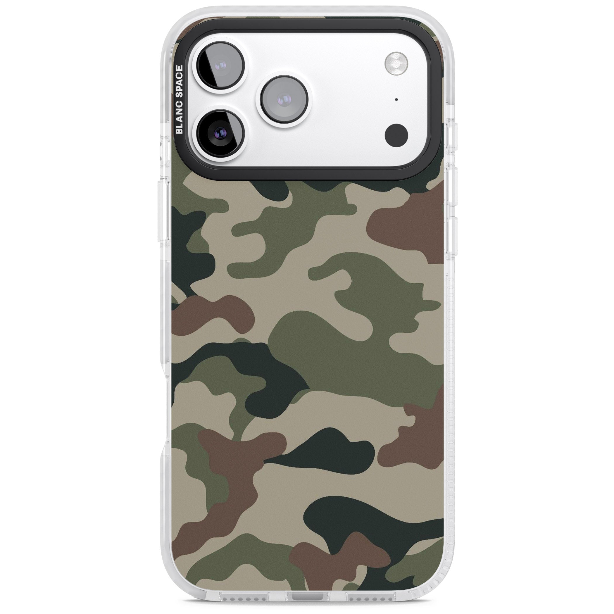 Woodland British Camo iPhone 17 Pro Impact Clear Phone Case