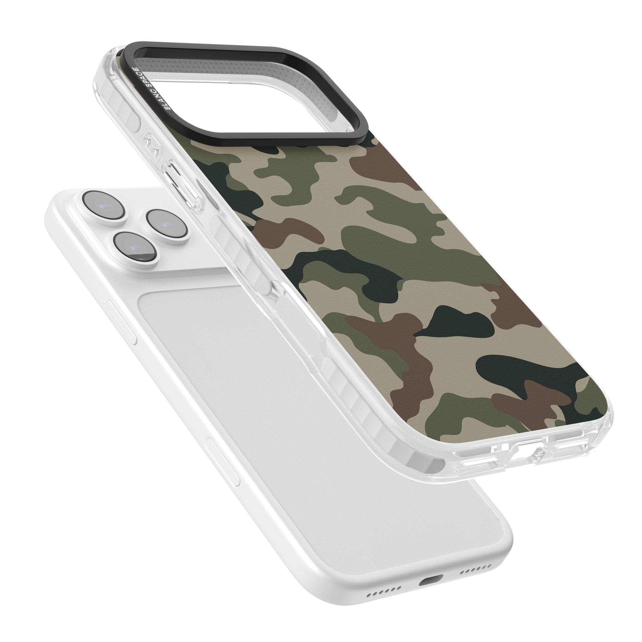 Woodland British Camo iPhone 17 Pro Impact Clear Phone Case Colours