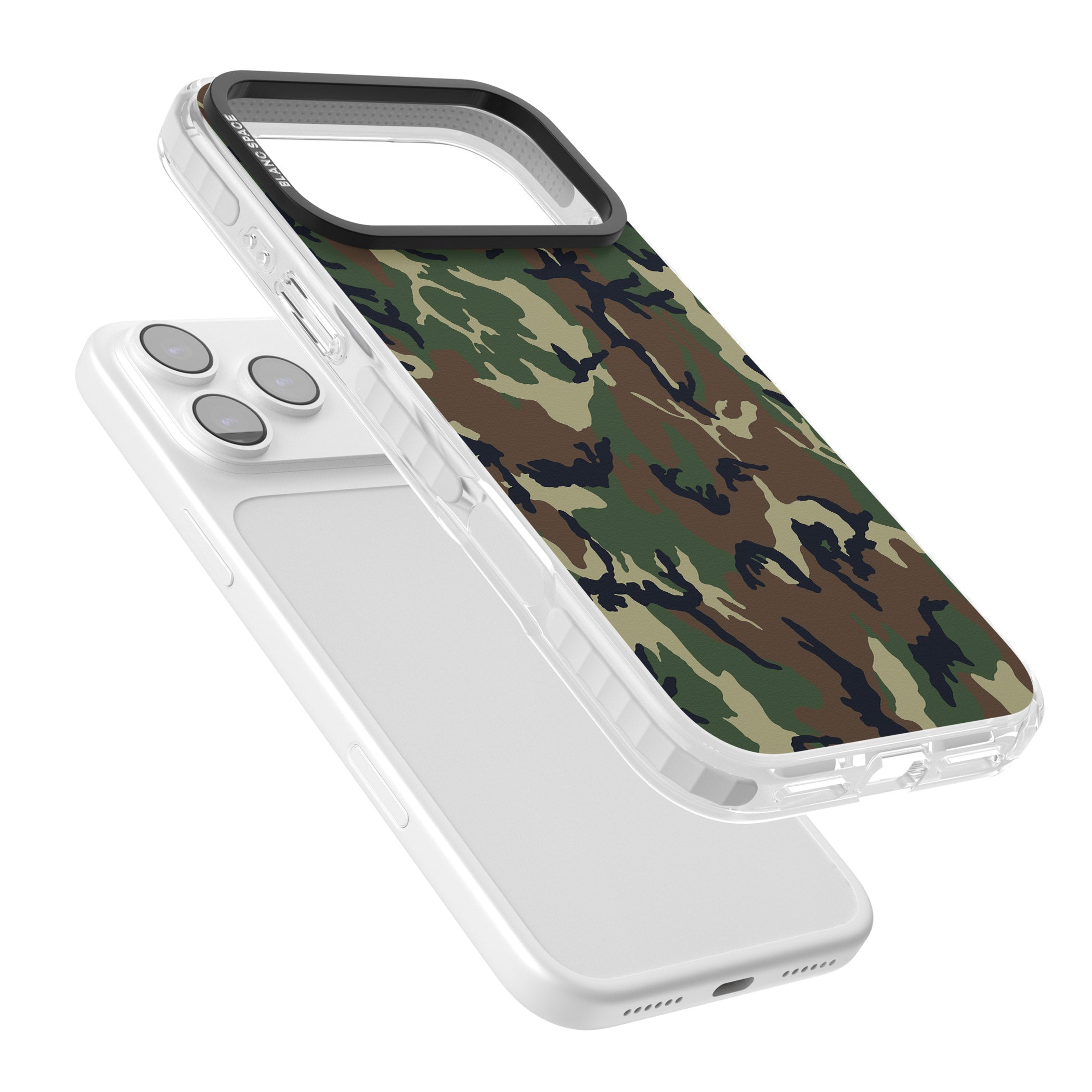 Forest Green Camo iPhone 17 Pro Impact Clear Phone Case Colours