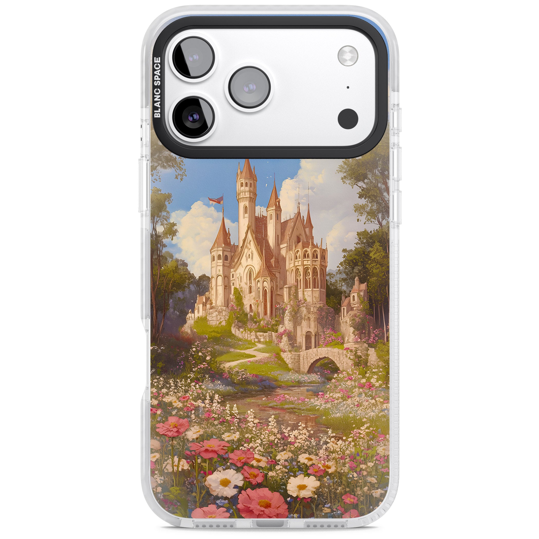 Castle Flower Fields iPhone 17 Pro Impact Clear Phone Case