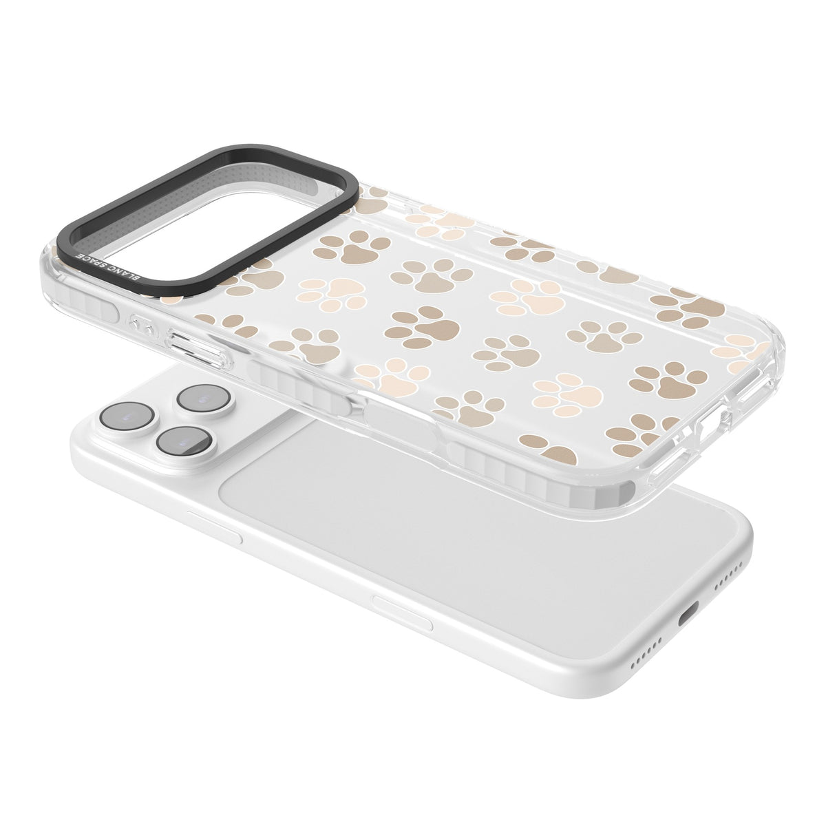 Paw Prints iPhone 17 Pro Max Impact Clear Phone Case angled