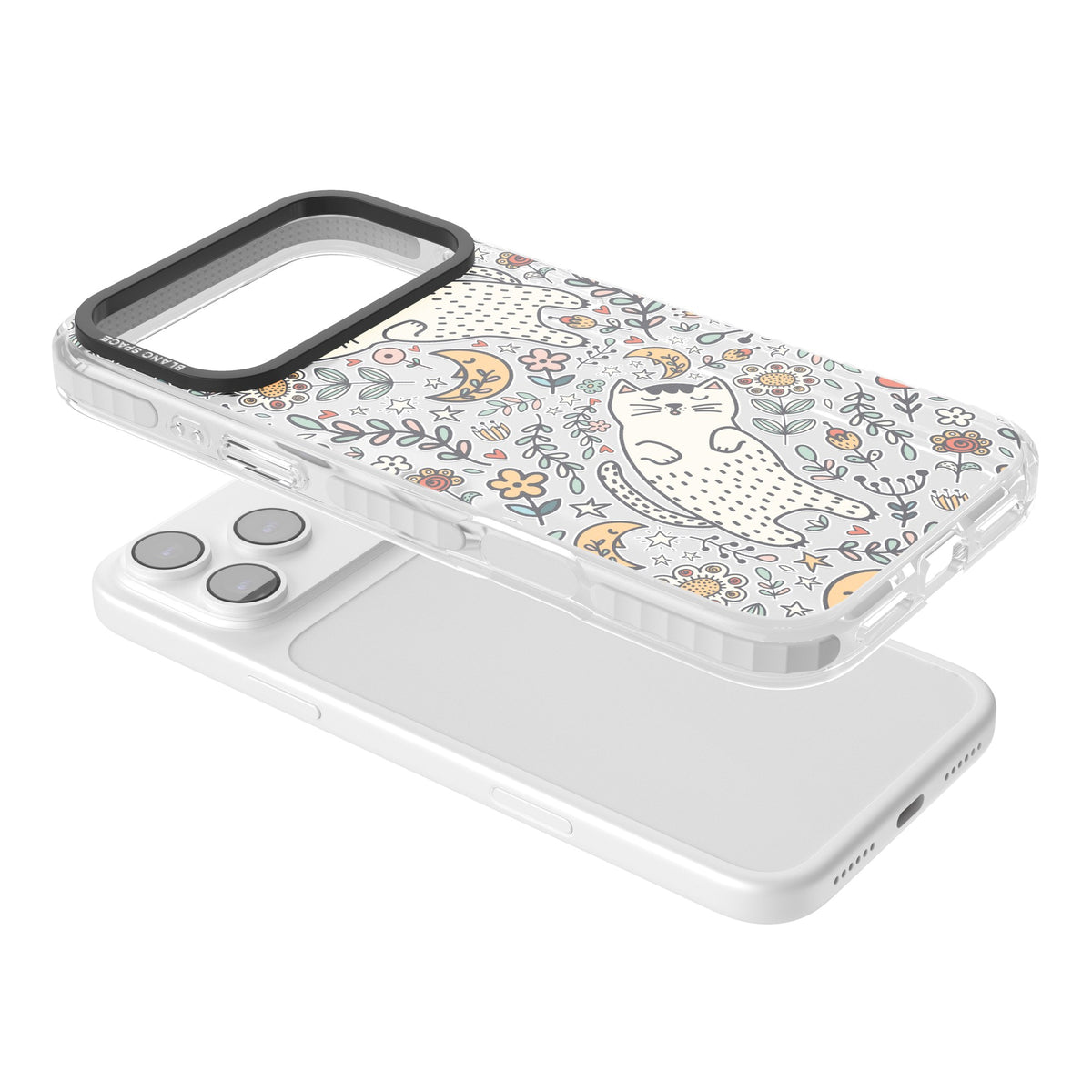 Whisker Dreams iPhone 17 Pro Max Impact Clear Phone Case angled
