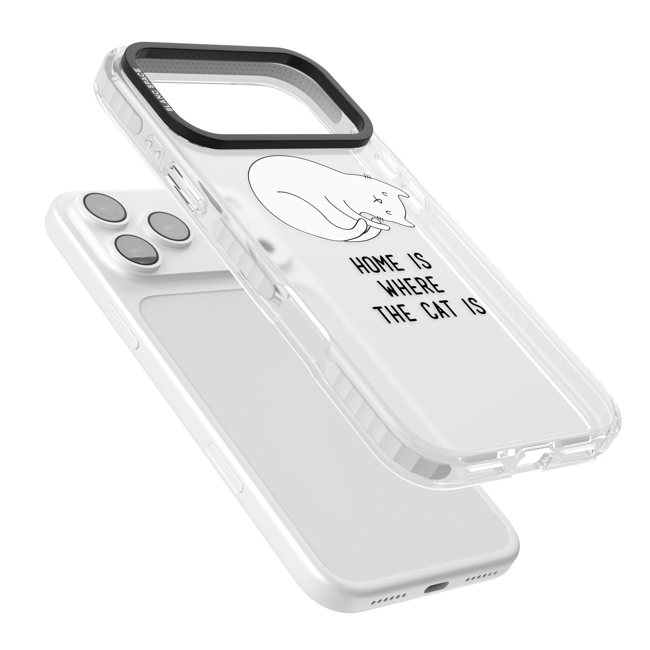 Home Is Where The Cat Is iPhone 17 Pro Impact Clear Phone Case Colours